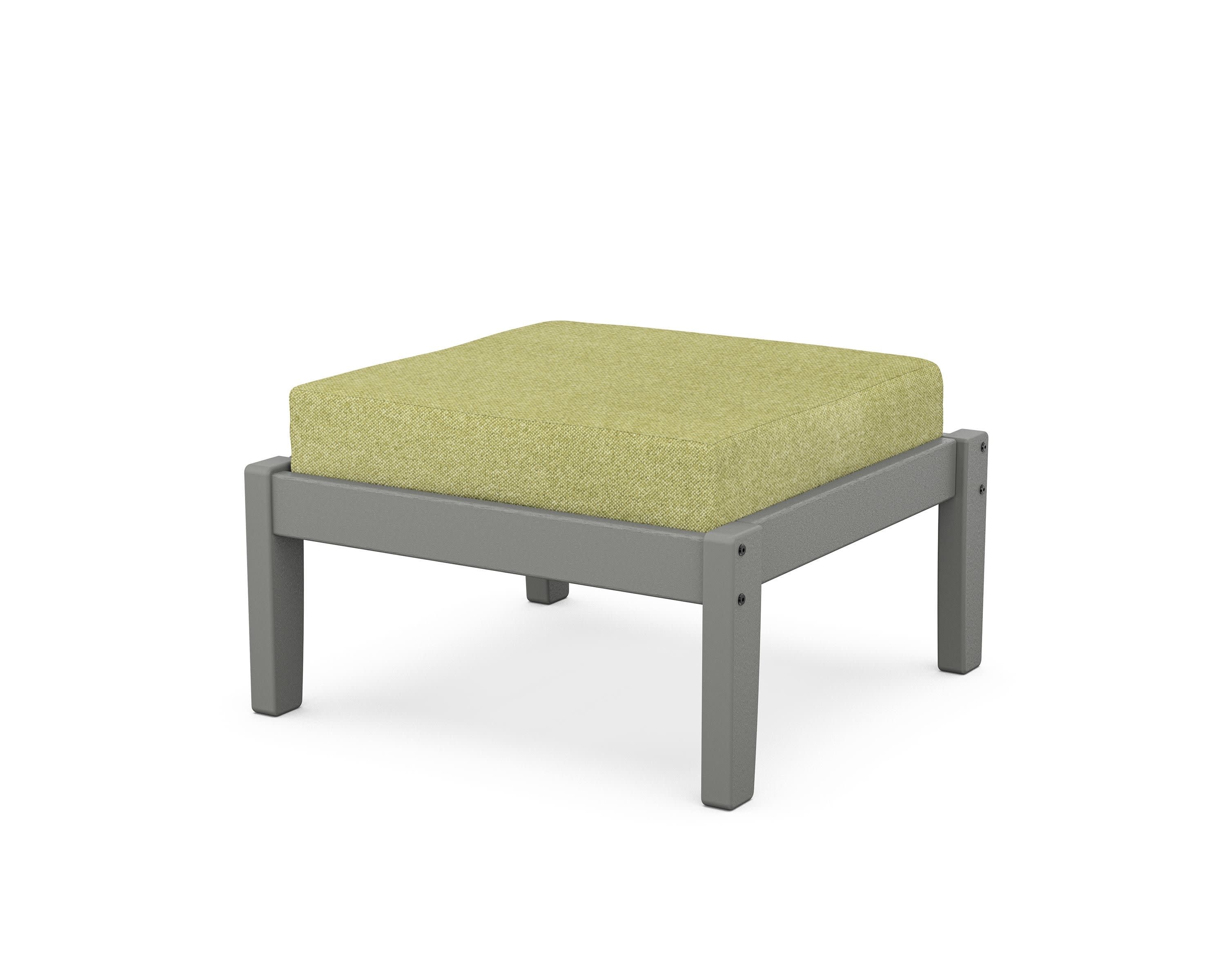 Deep Seating Ottoman in Slate Grey / Chartreuse Boucle