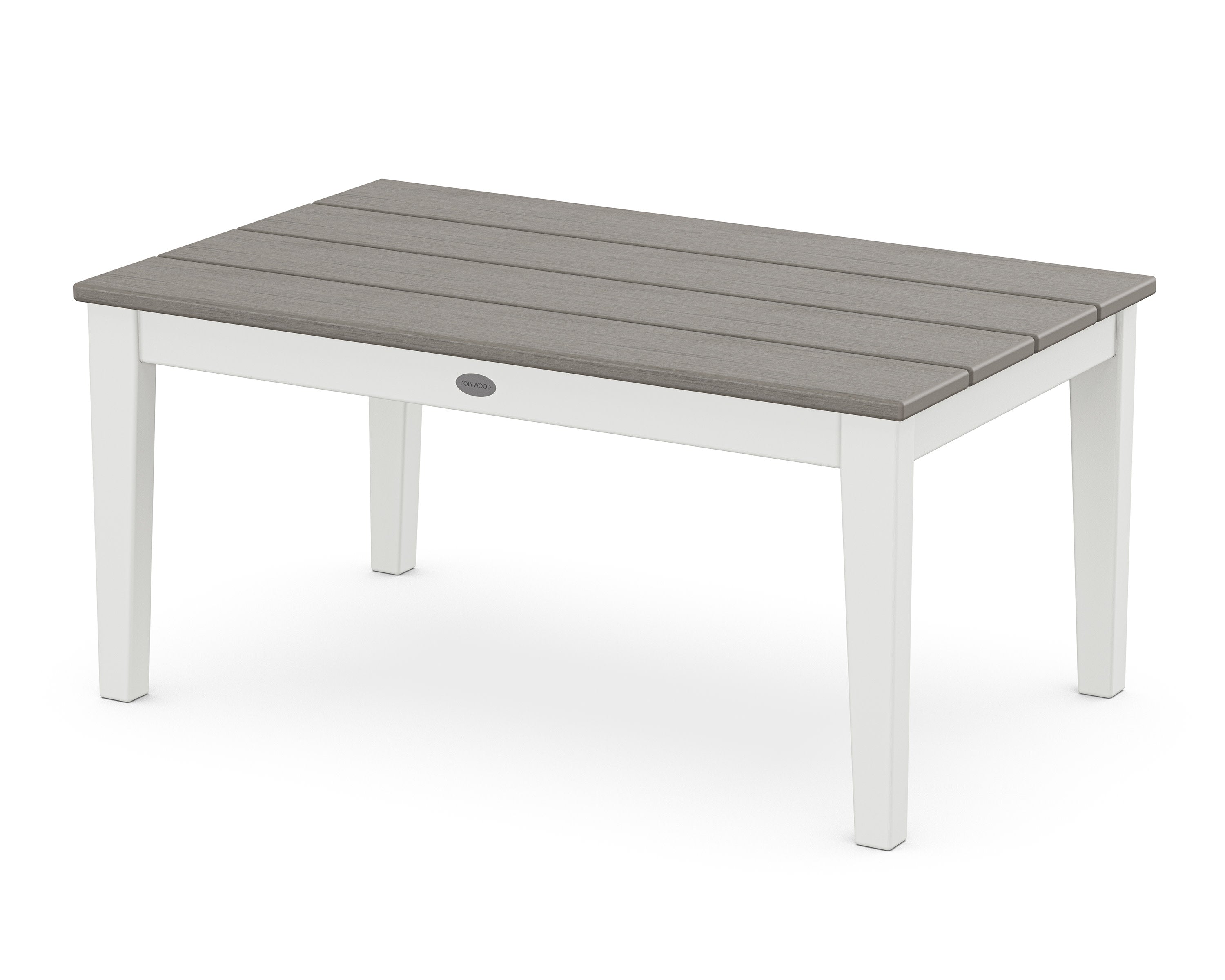 Newport 22" x 36" Coffee Table in White / Driftwood