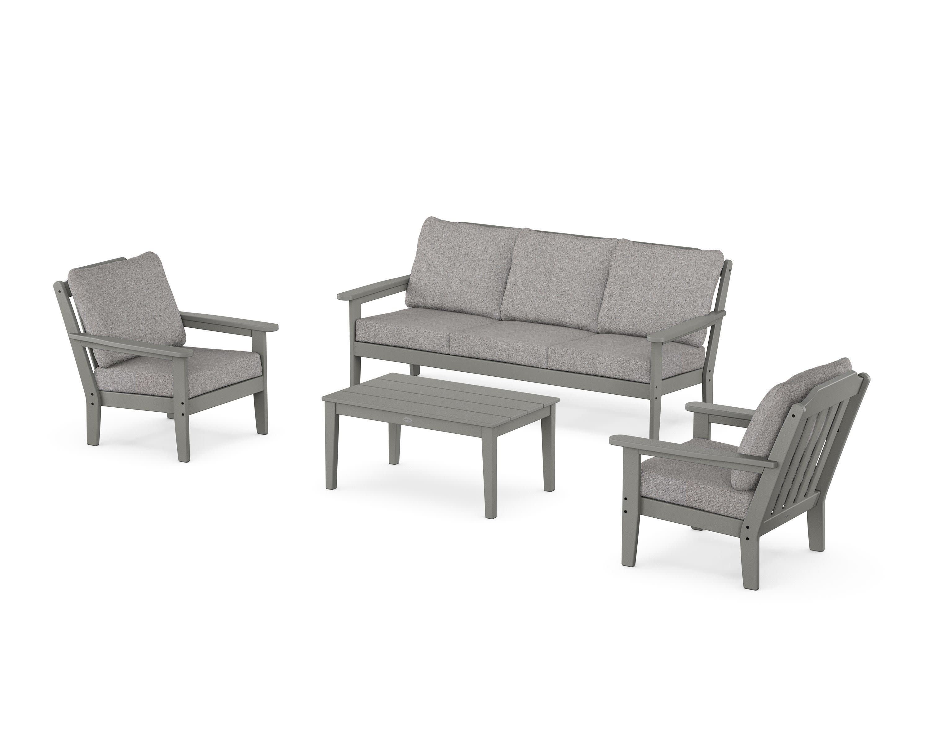 Cottage 4-Piece Deep Seating Set with Sofa in Slate Grey / Grey Mist