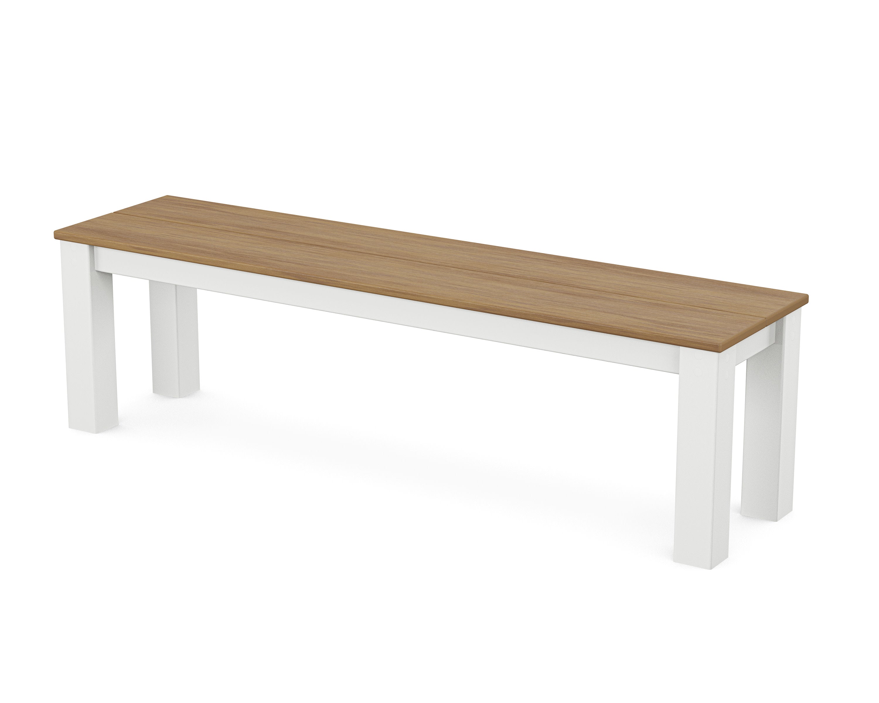 Parsons 60" Bench in White / Natural