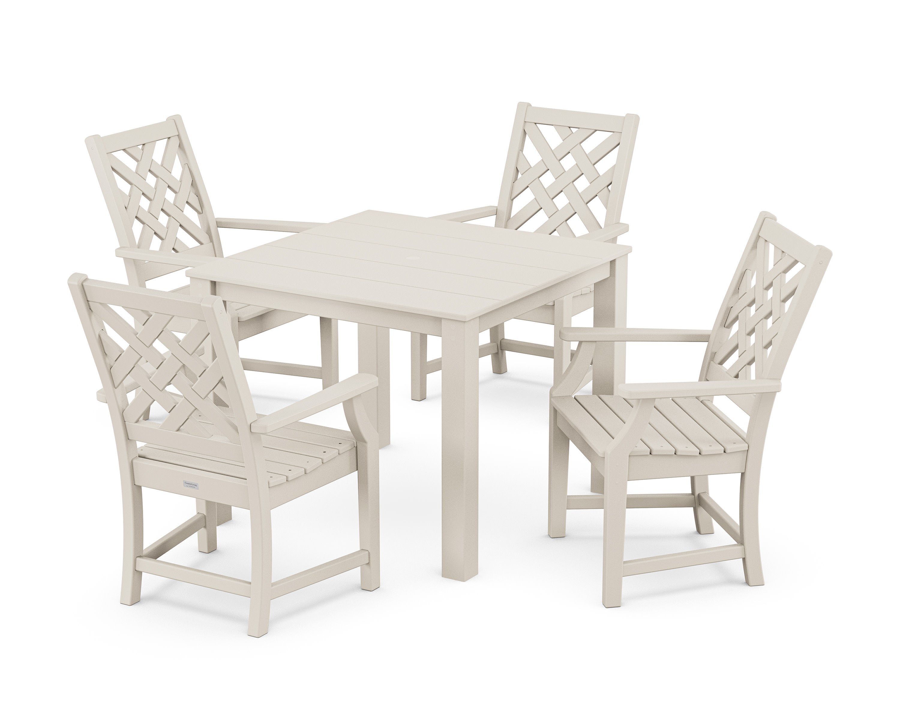 Wovendale 5-Piece Parsons Dining Set in Sand