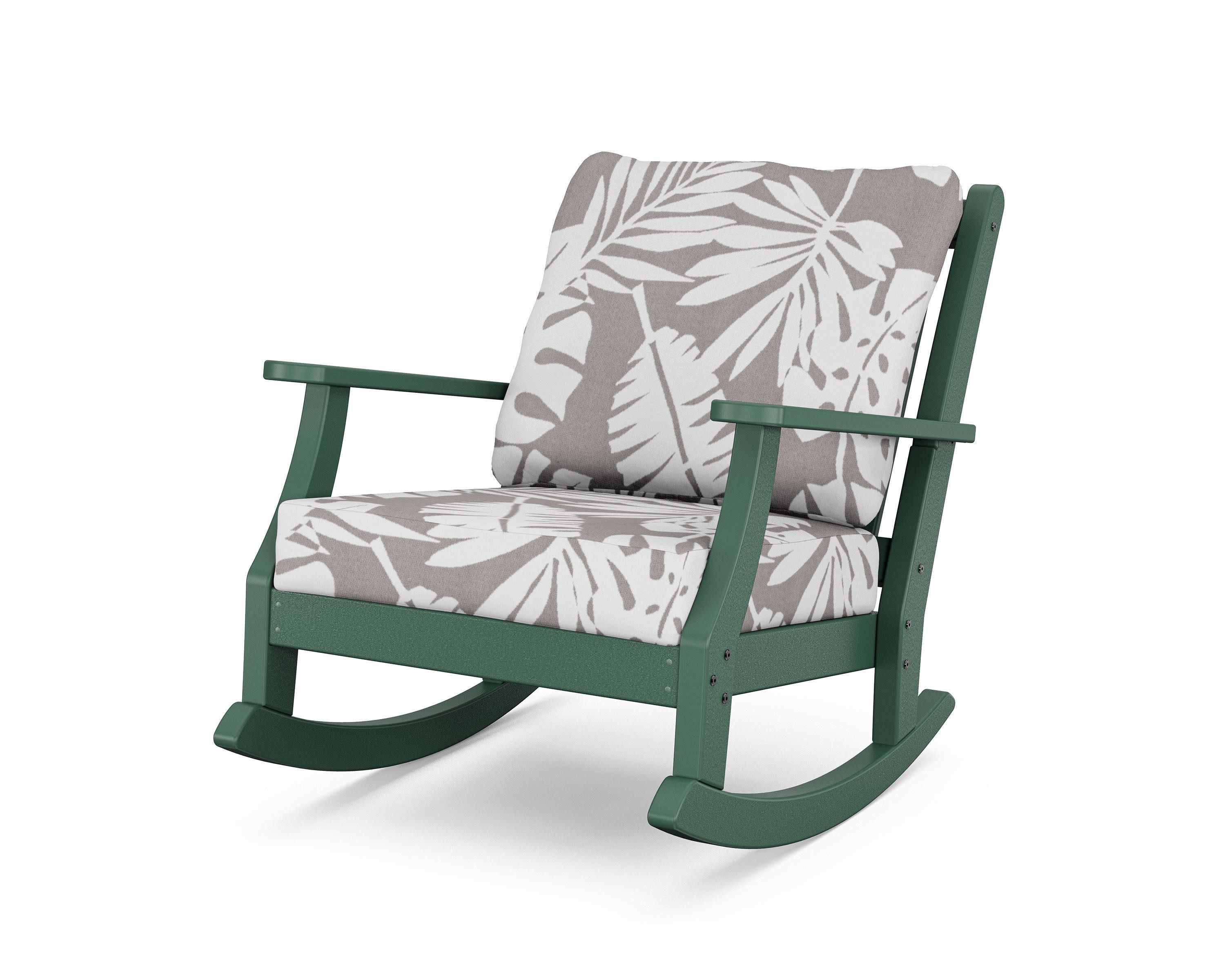 Wovendale Deep Seating Rocking Chair in Green / Leaf Grey Mist