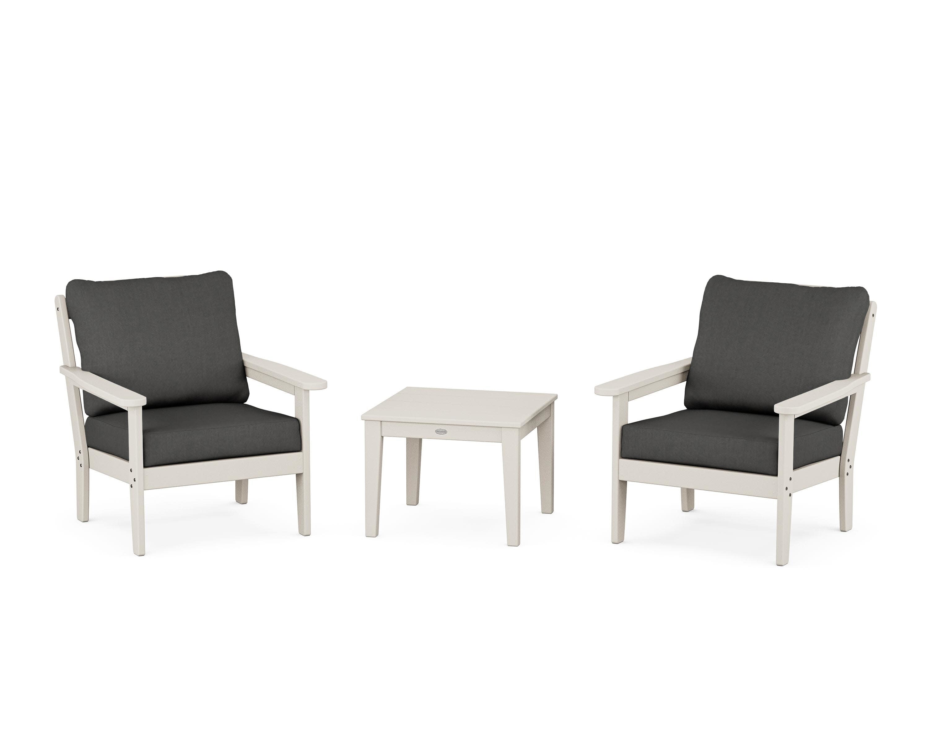 Cottage 3-Piece Deep Seating Set in Sand / Spectrum Carbon