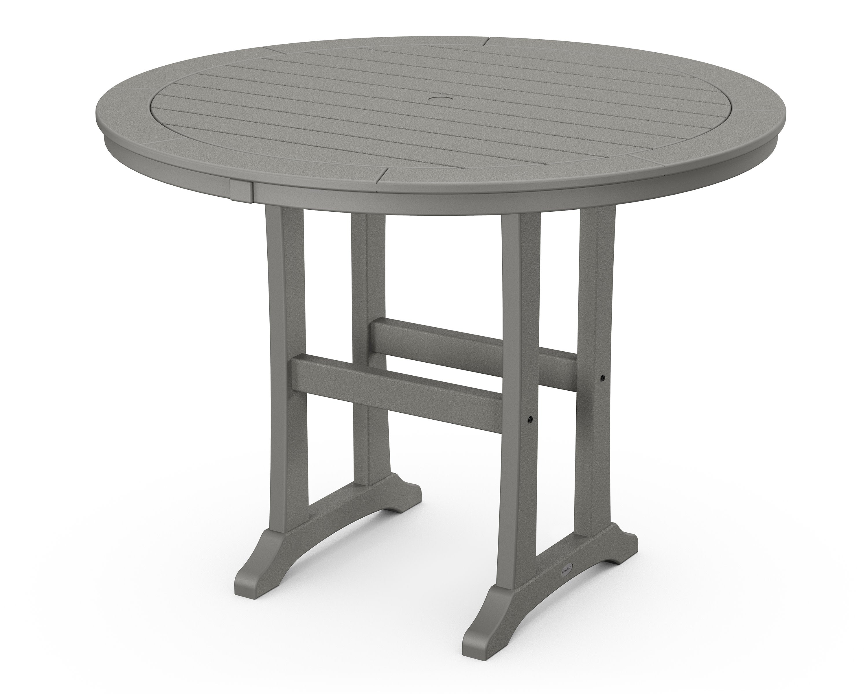 Nautical Trestle 48" Round Counter Table in Slate Grey