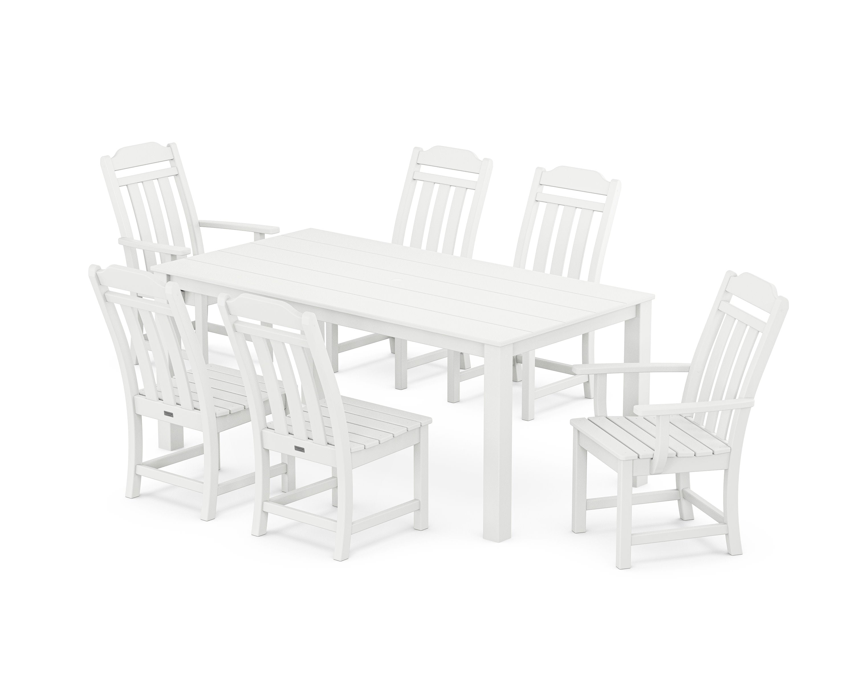 Cottage 7-Piece Parsons Dining Set in White
