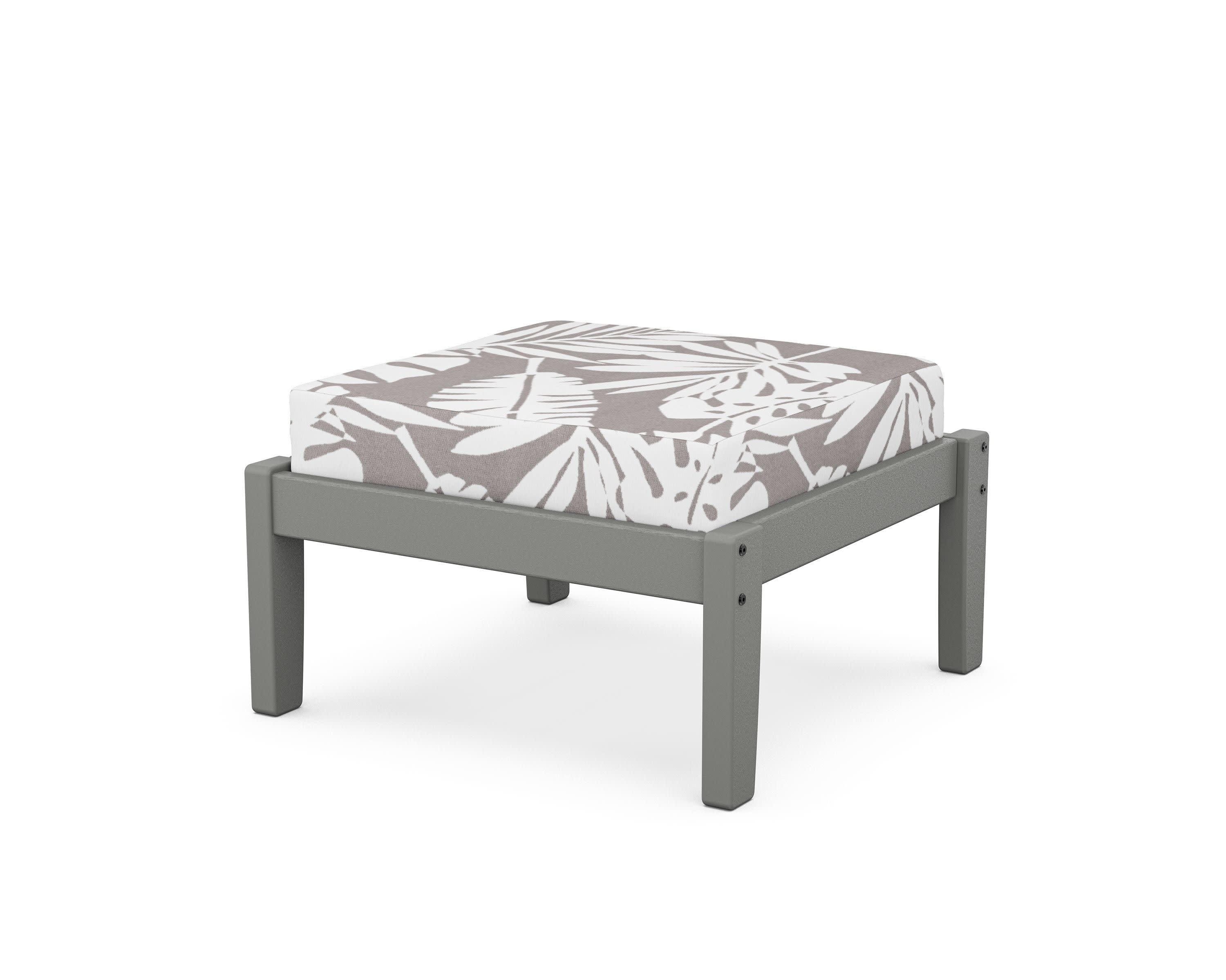 Deep Seating Ottoman in Slate Grey / Leaf Grey Mist