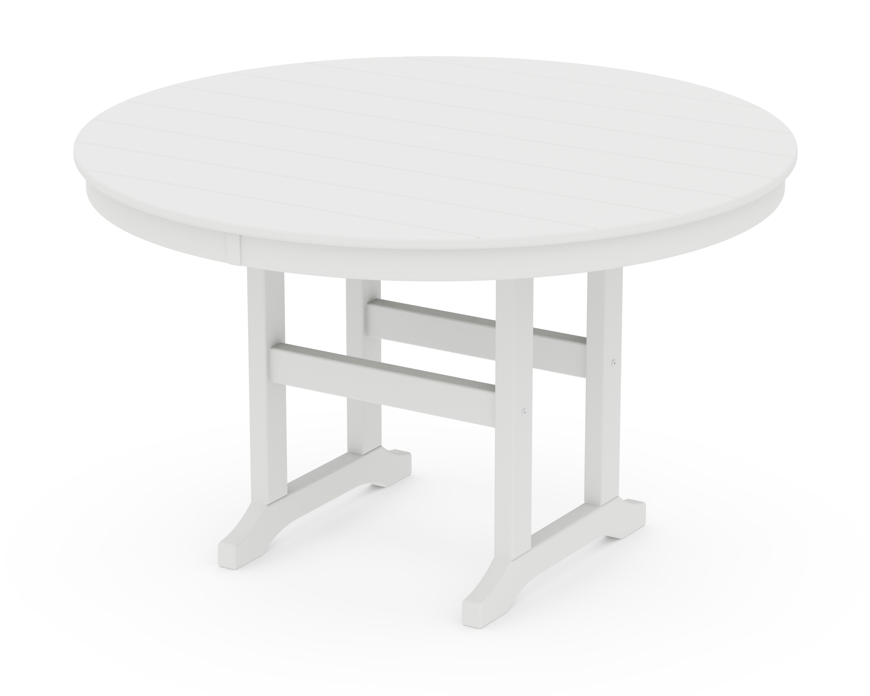 48" Round Farmhouse Dining Table in White