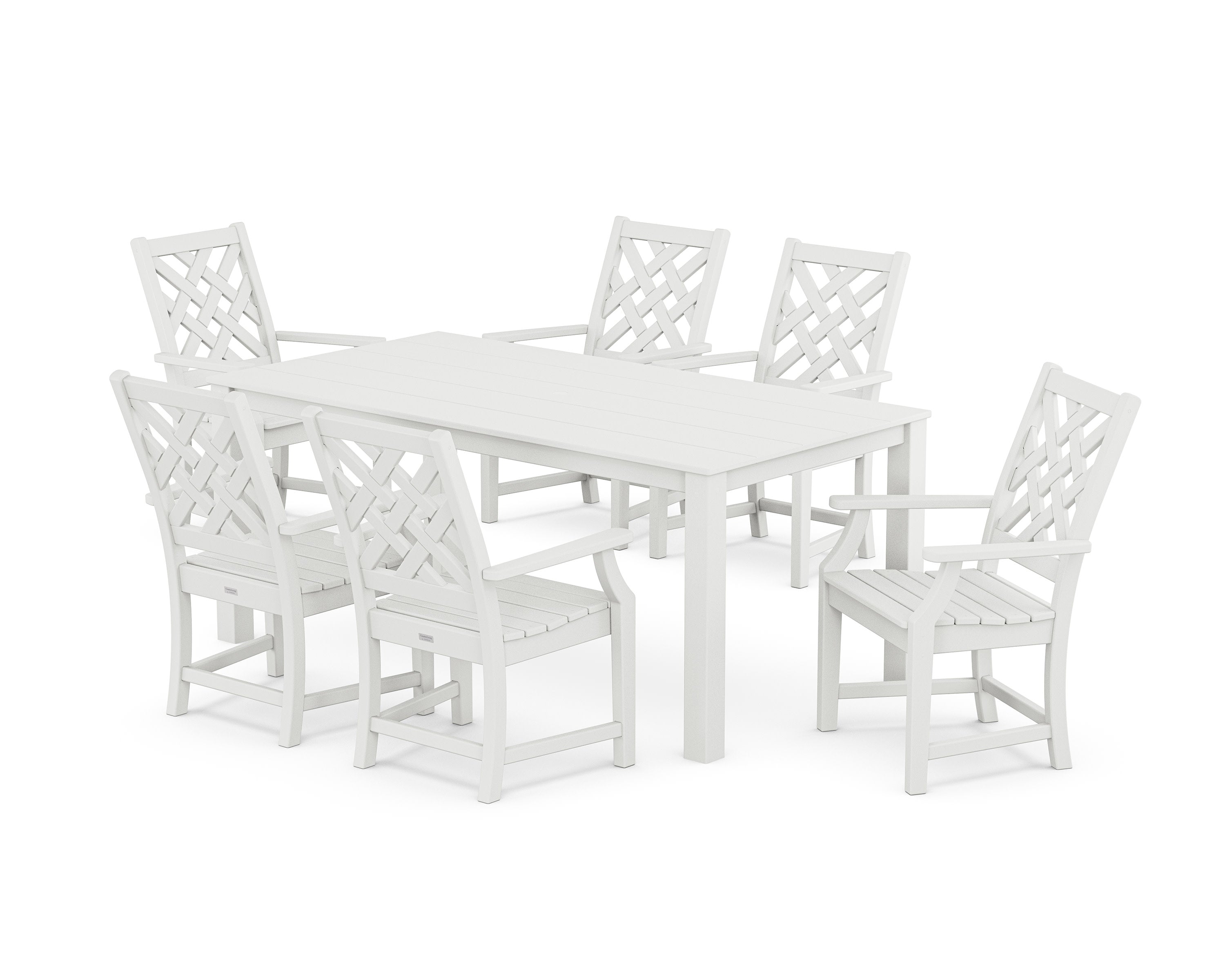 Wovendale Arm Chair 7-Piece Parsons Dining Set in White