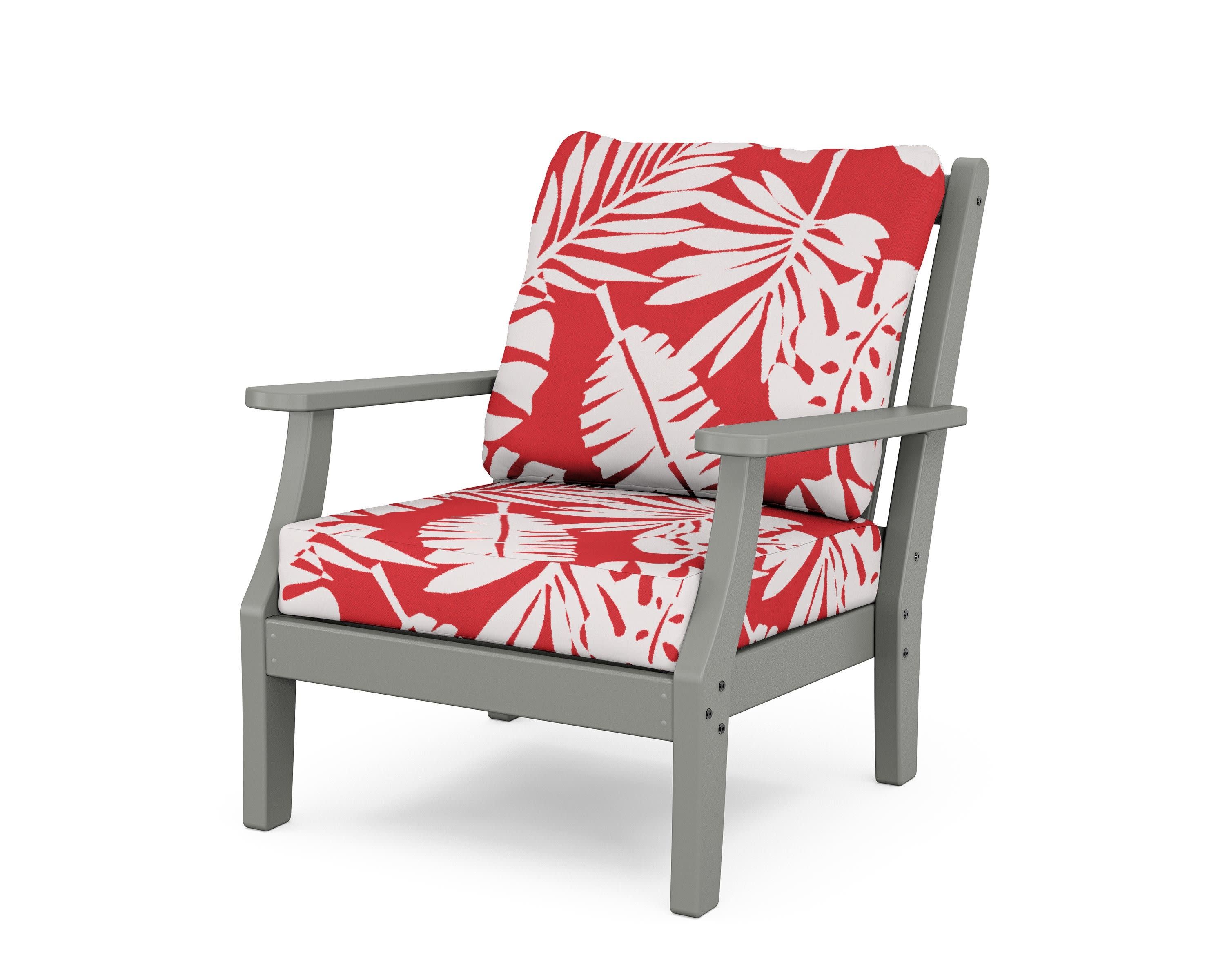 Wovendale Deep Seating Chair in Slate Grey / Leaf Crimson