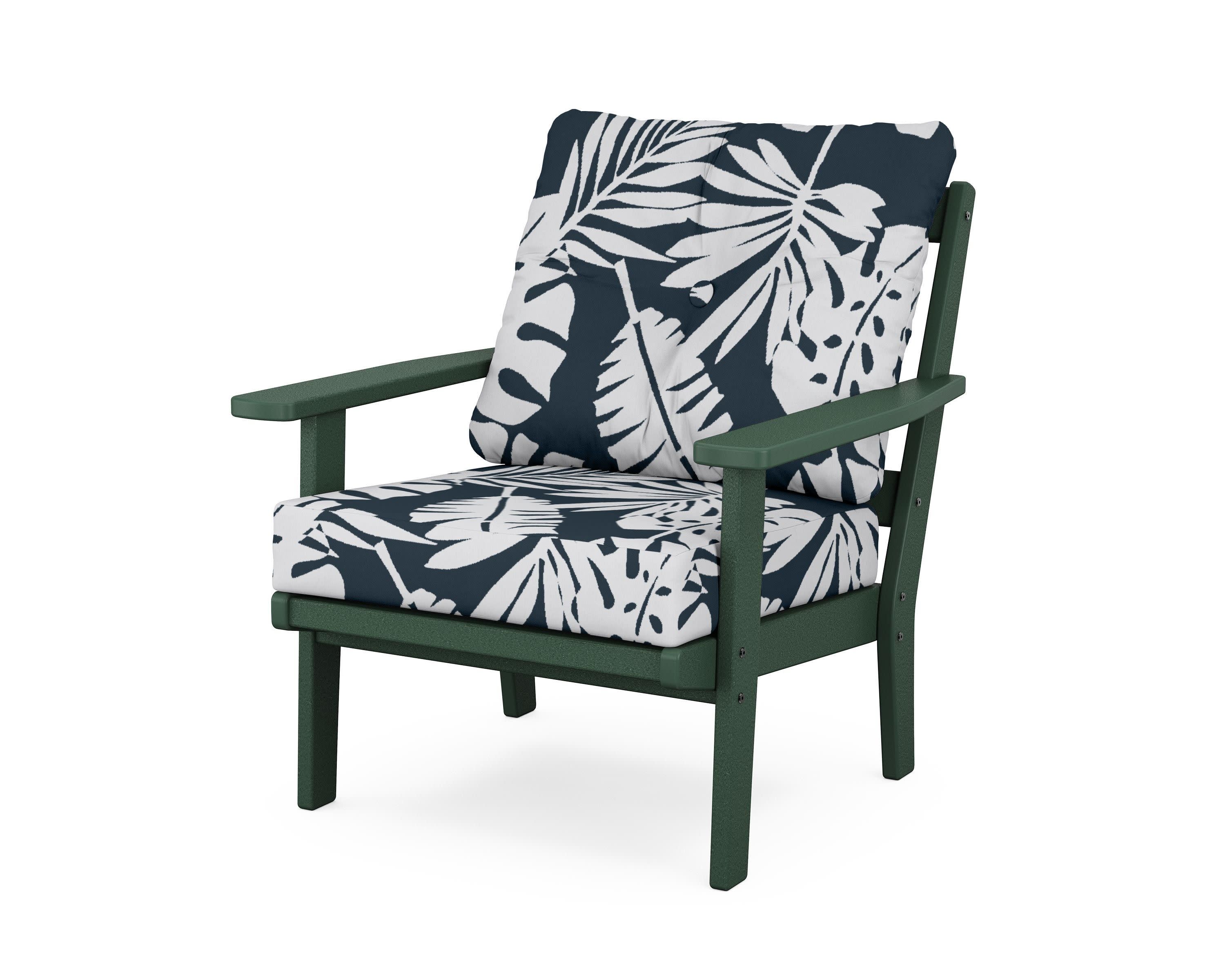 Prairie Deep Seating Chair in Green / Leaf Marine Indigo