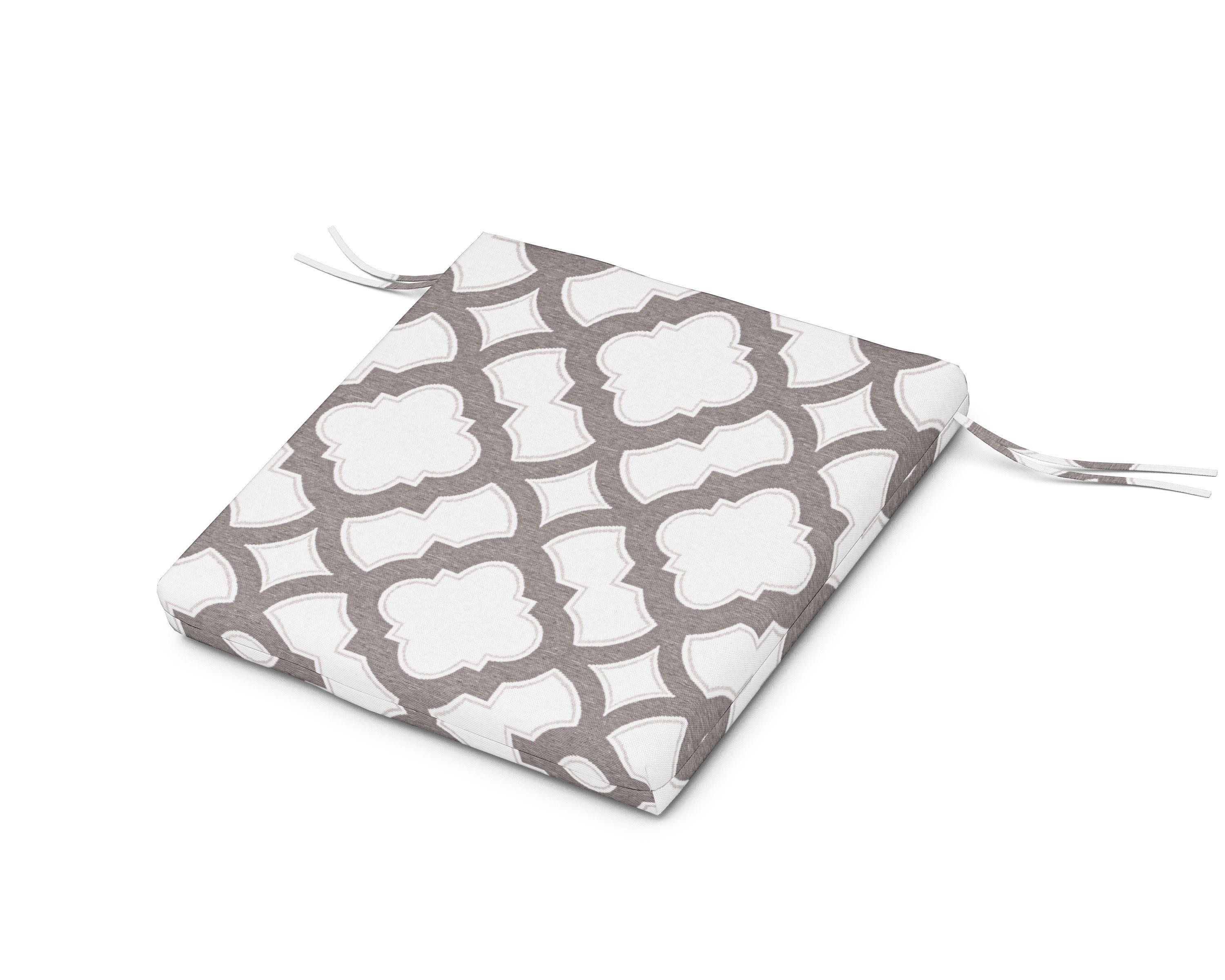 Seat Cushion - 20"D x 20"W x 2.5"H in Trellis Grey Mist
