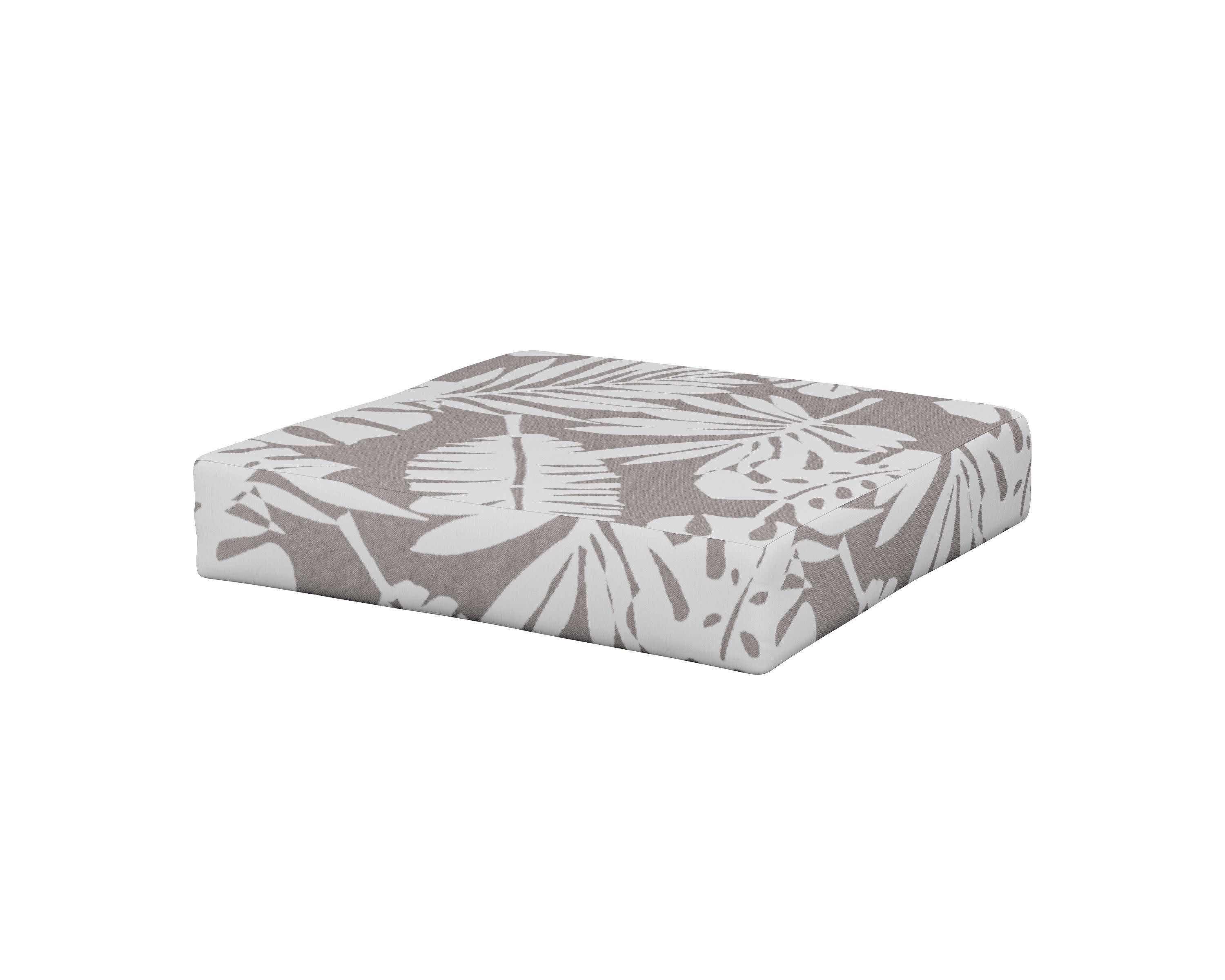 Vineyard Ottoman Cushion in Leaf Grey Mist