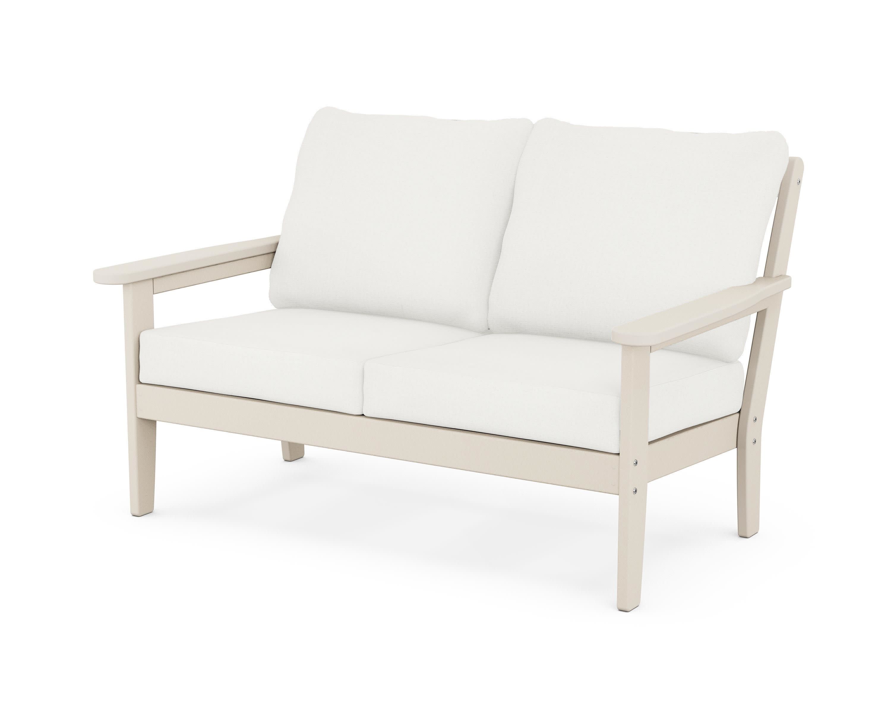 Cottage Deep Seating Loveseat in Sand / Natural Linen
