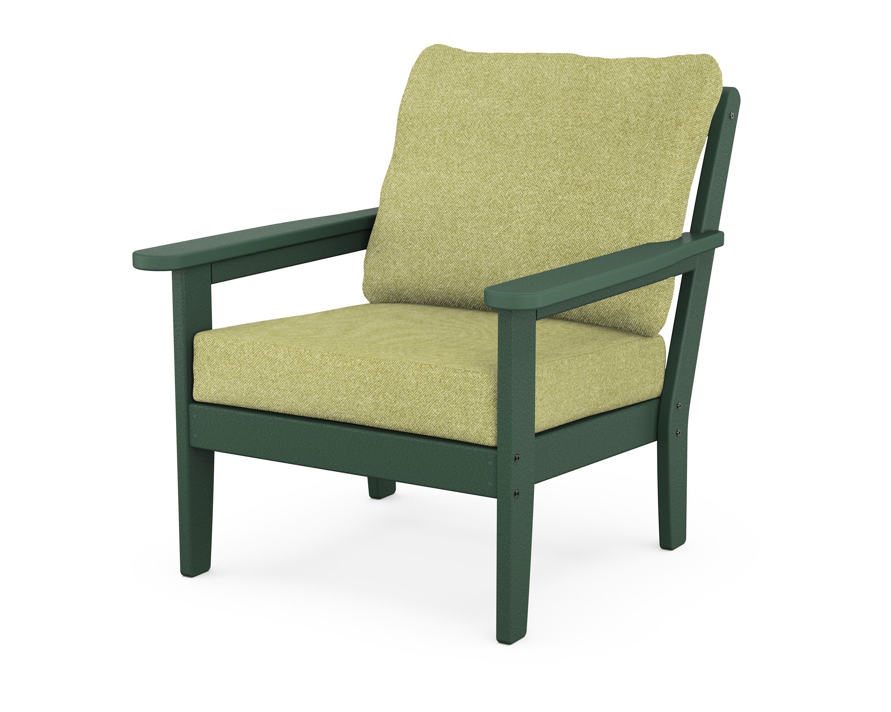 Cottage Deep Seating Chair in Green / Chartreuse Boucle