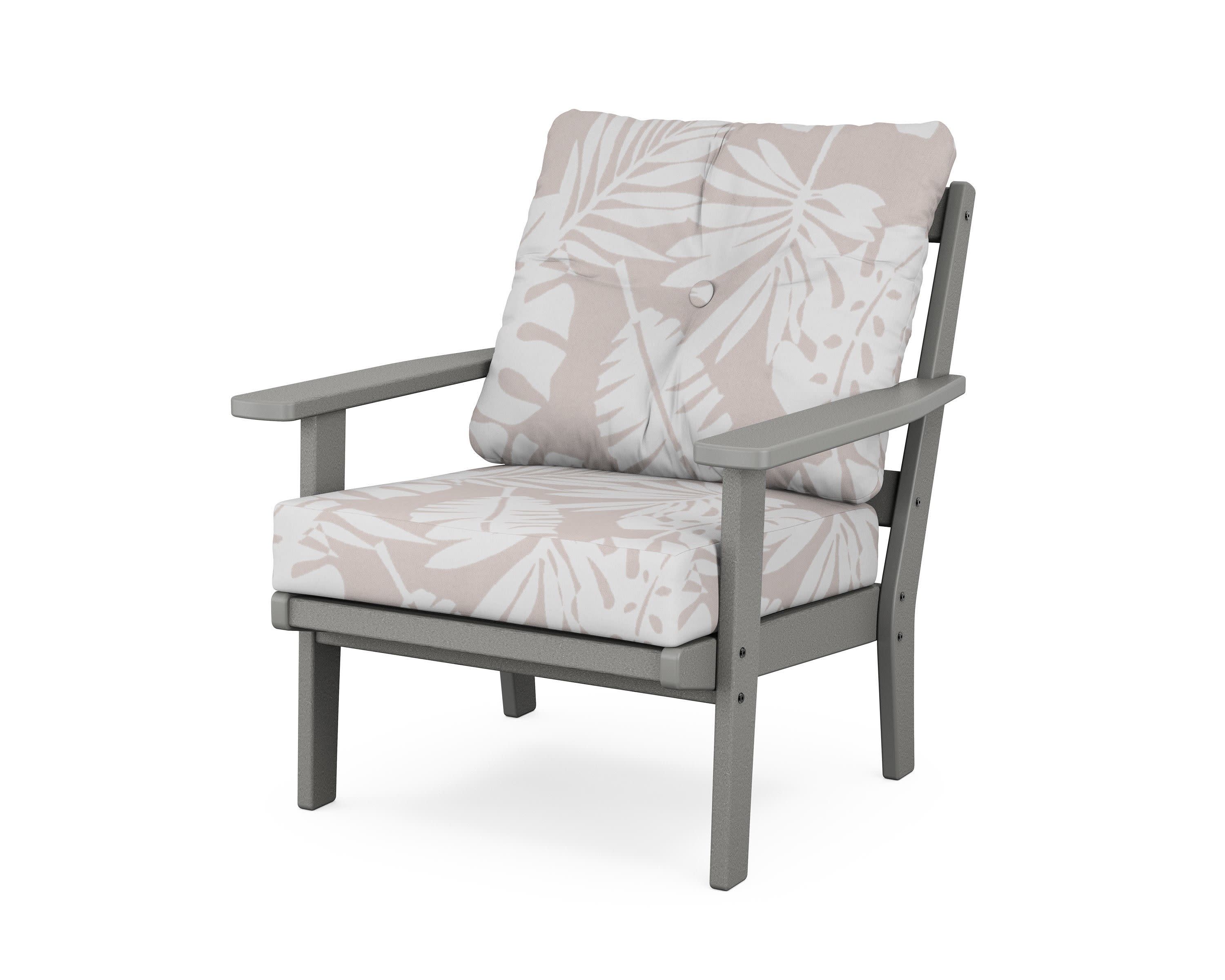 Prairie Deep Seating Chair in Slate Grey / Leaf Dune Burlap