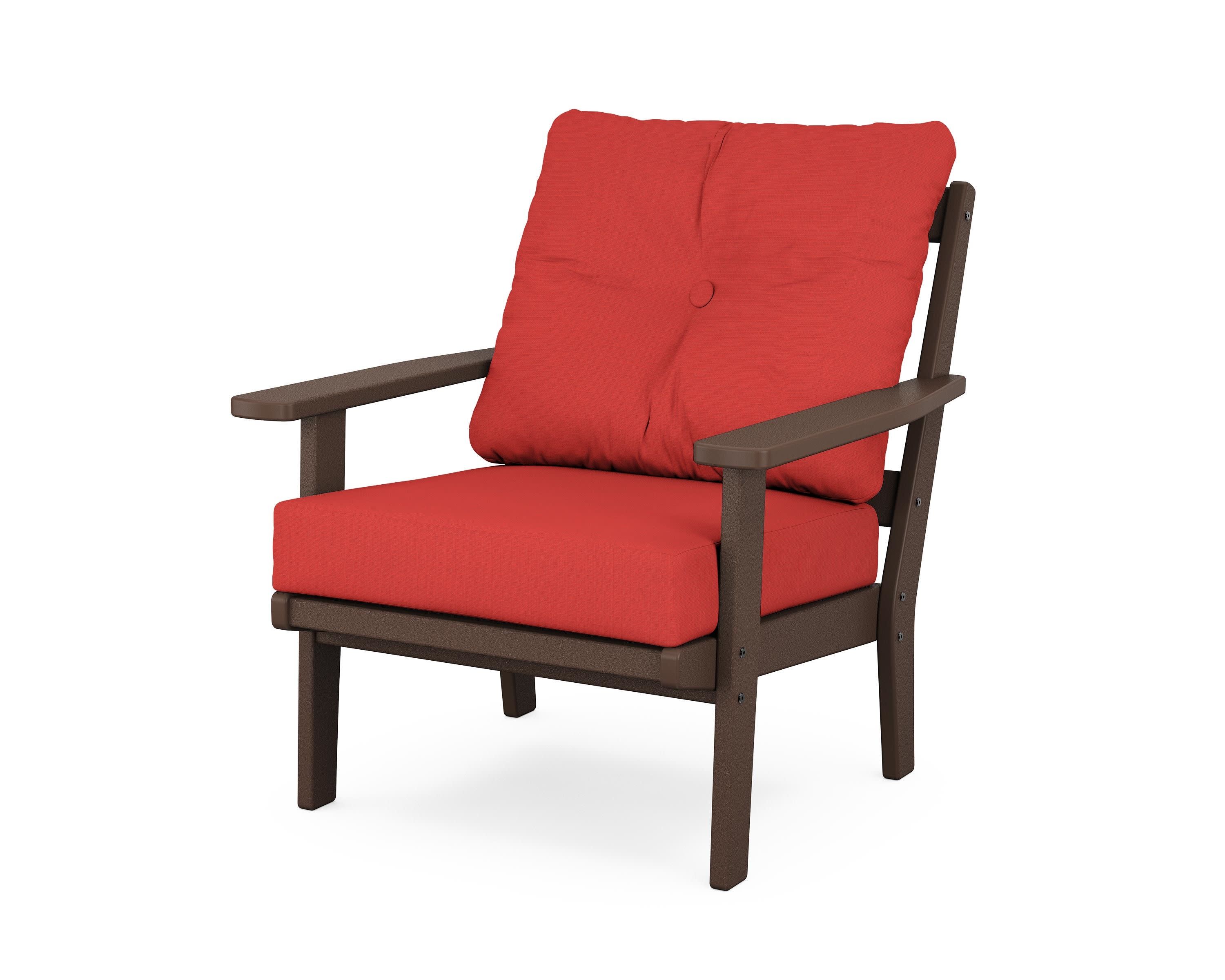 Prairie Deep Seating Chair in Mahogany / Crimson Linen