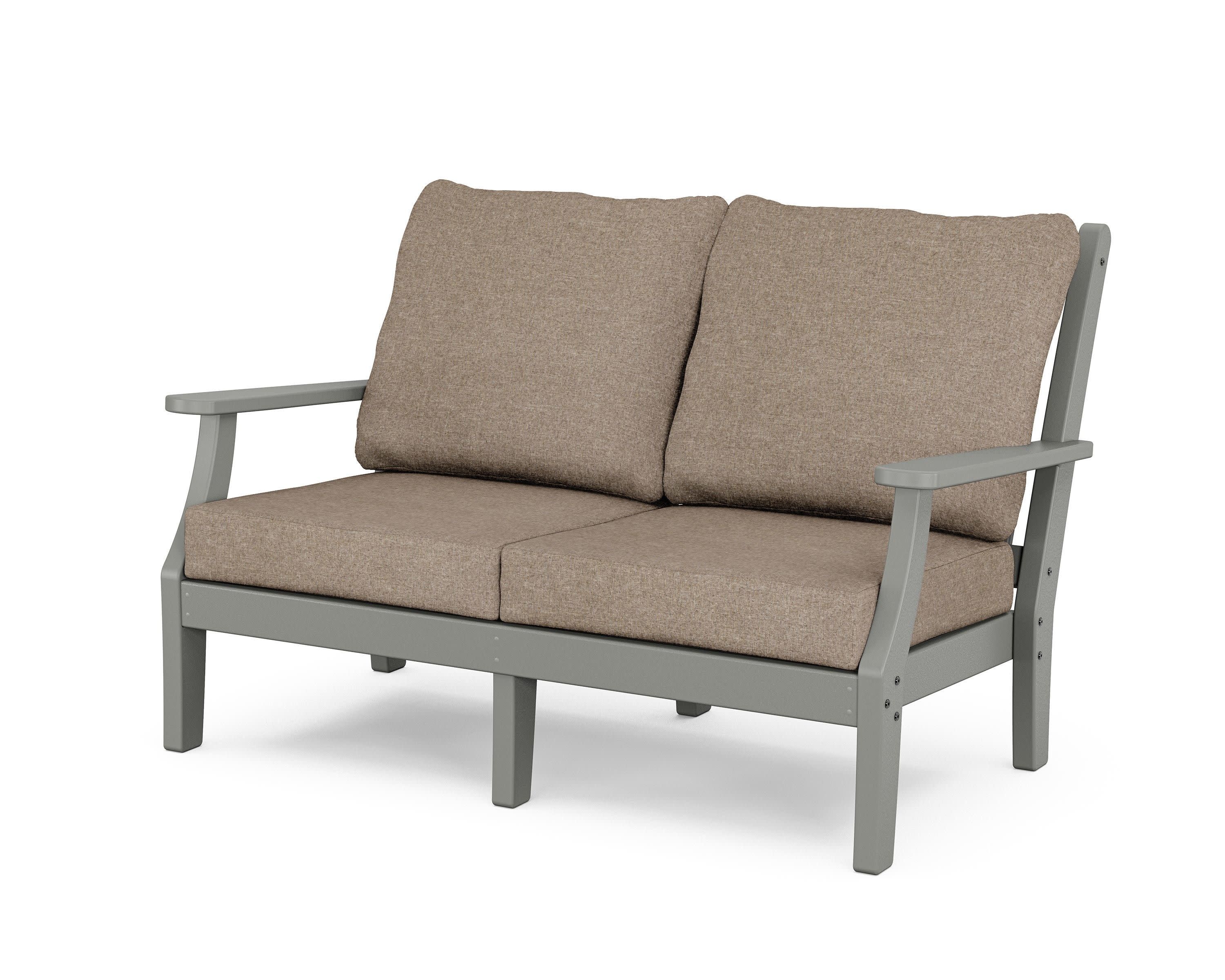 Wovendale Deep Seating Loveseat in Slate Grey / Spiced Burlap