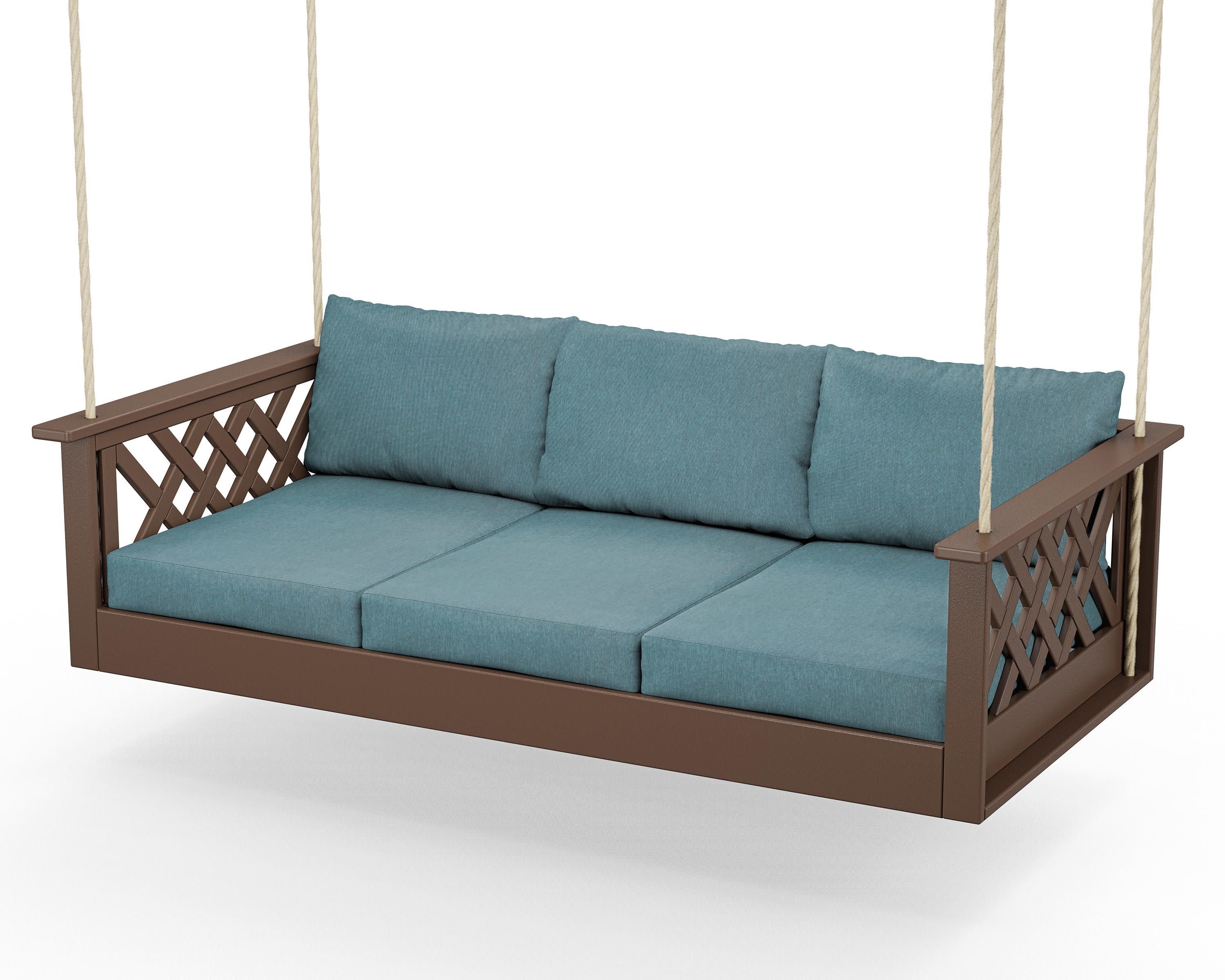 Wovendale Daybed Swing in Mahogany / Ocean Teal