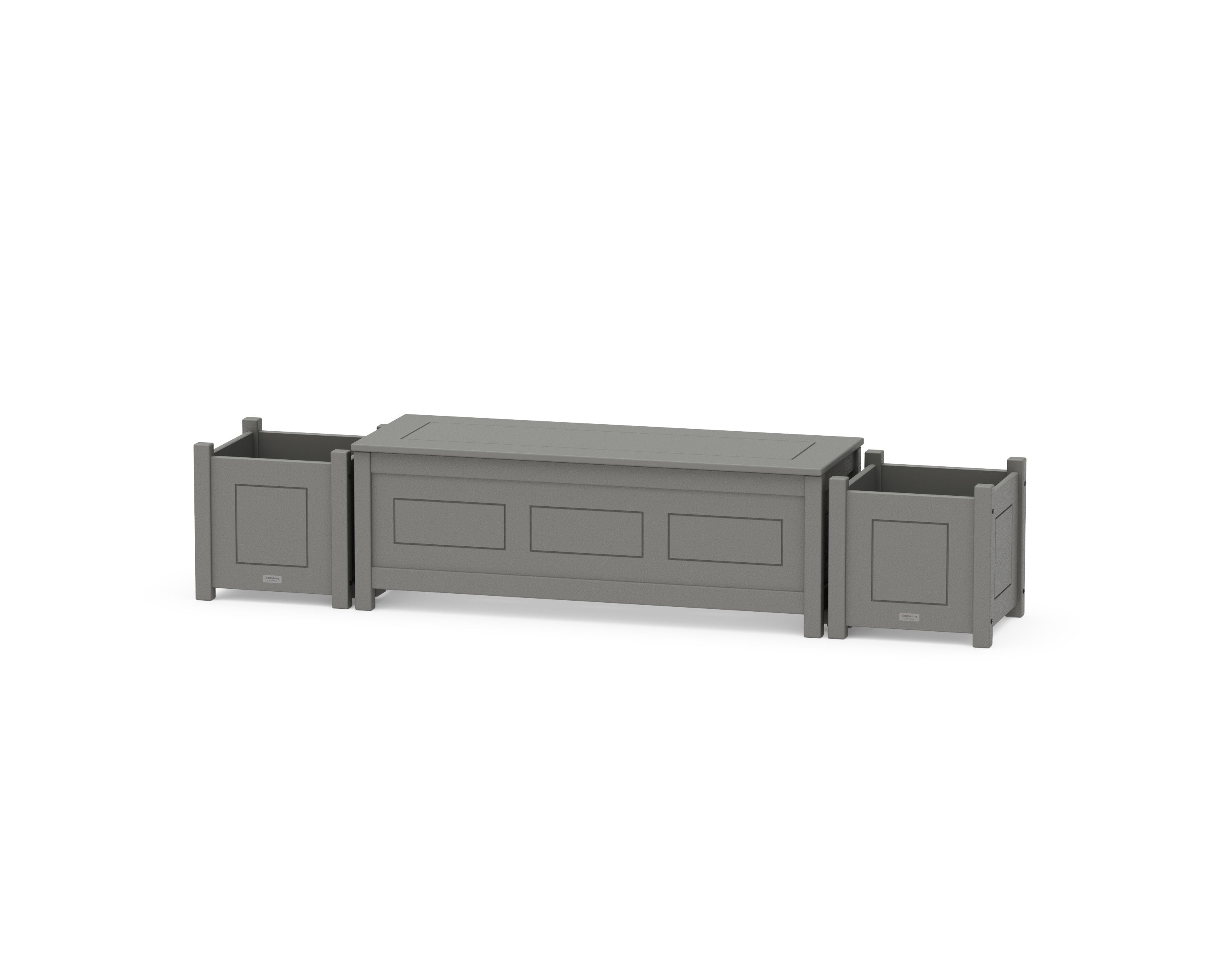 48" Country Living Straight Planter Storage Bench Set