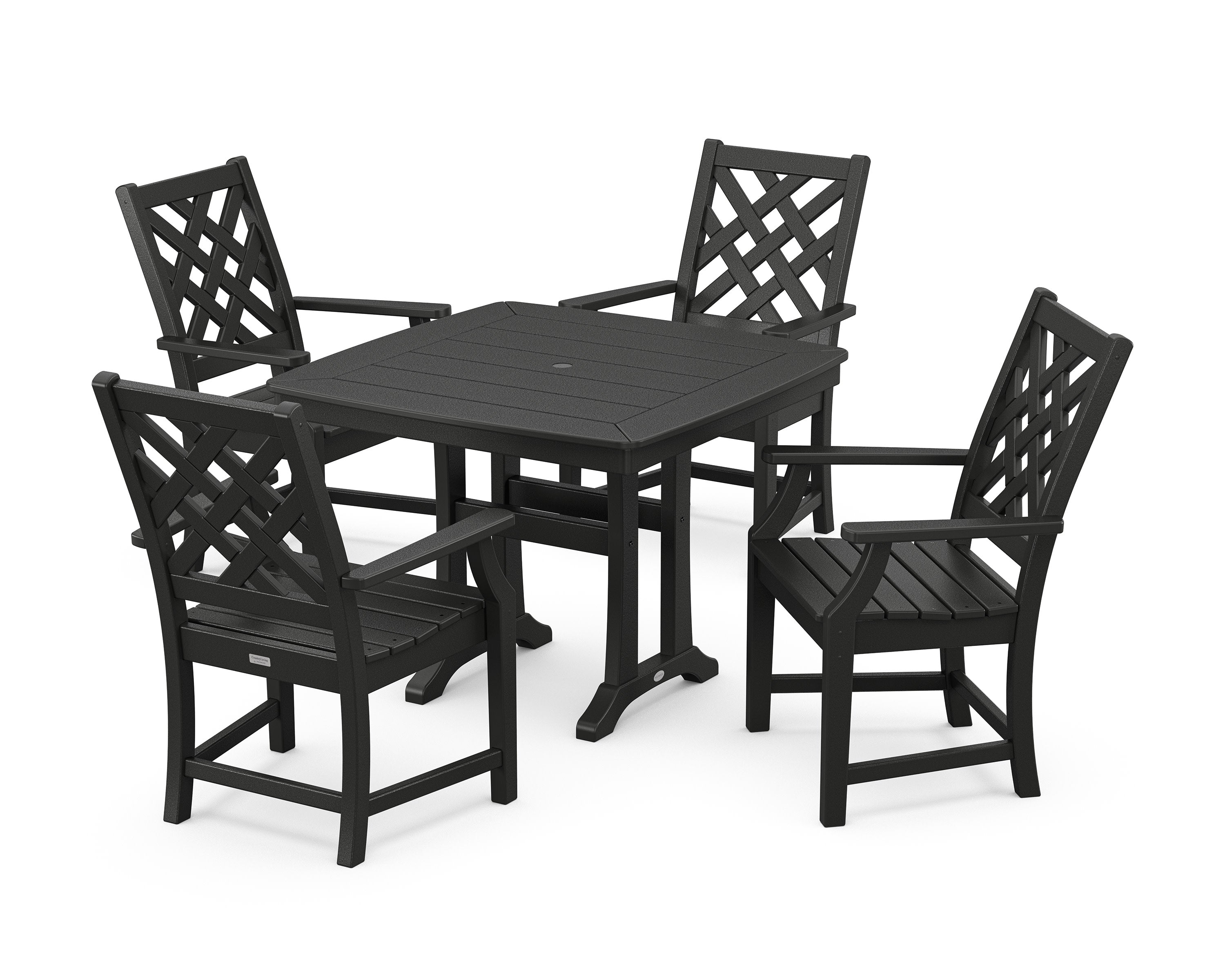 Wovendale 5-Piece Dining Set with Trestle Legs in Black