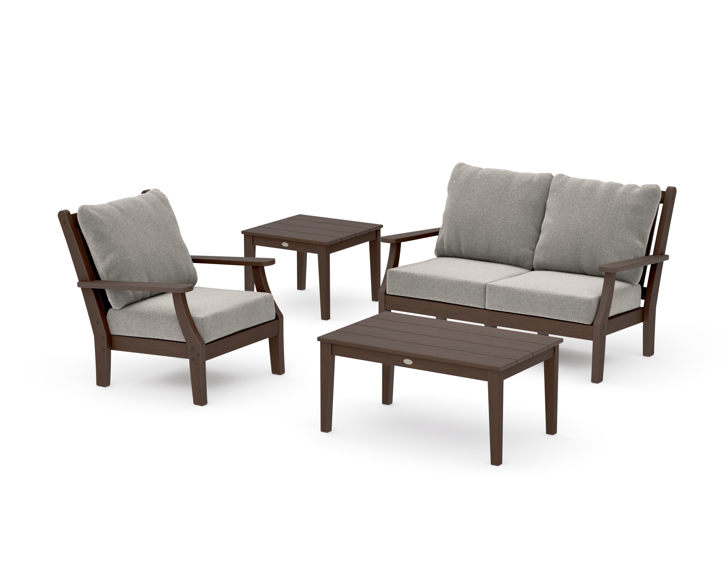 Wovendale 4-Piece Deep Seating Set in Kona / Weathered Tweed