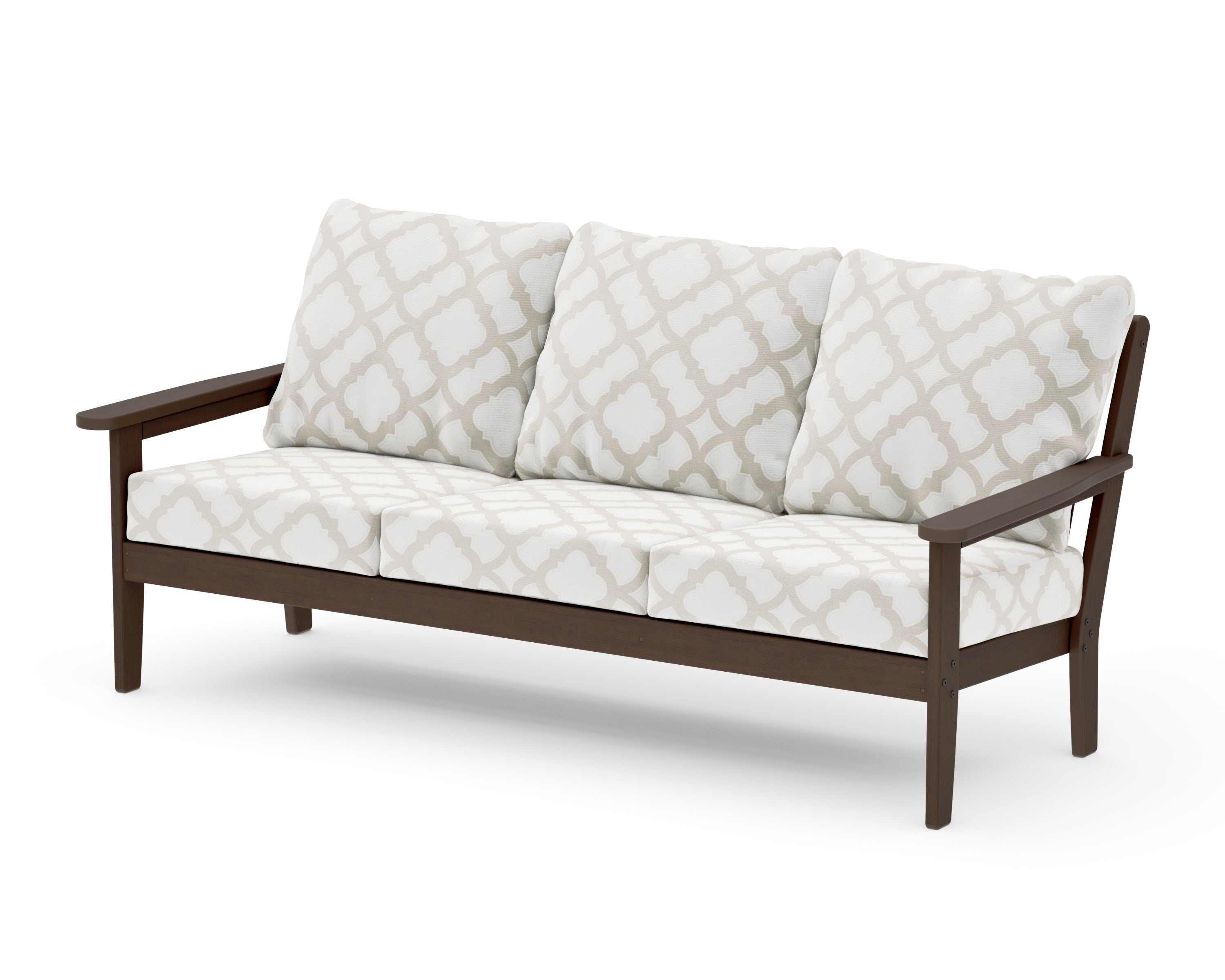 Cottage Deep Seating Sofa in Kona / Trellis Dune Burlap
