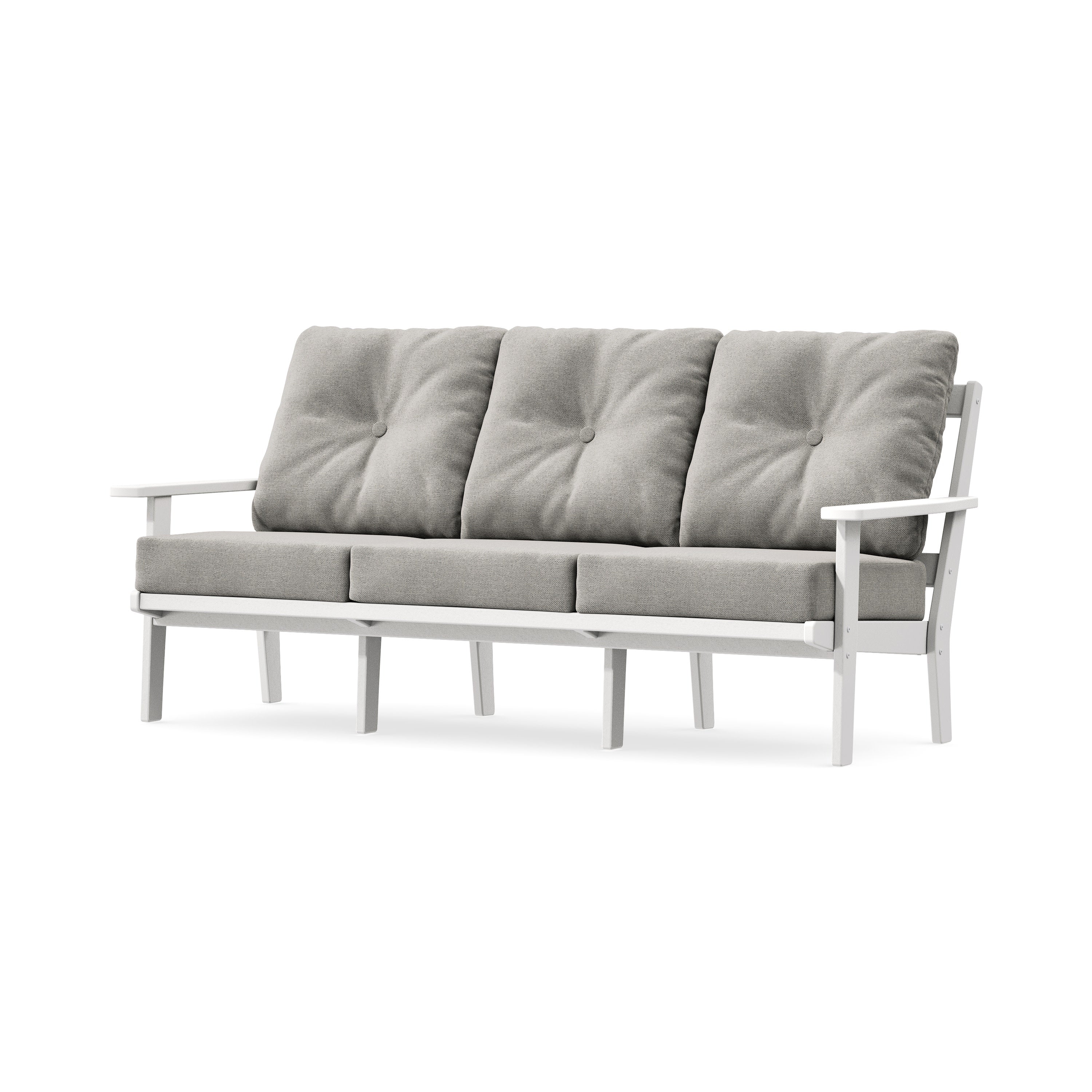 PrairieDeep Seating Sofa in White / Weathered Tweed