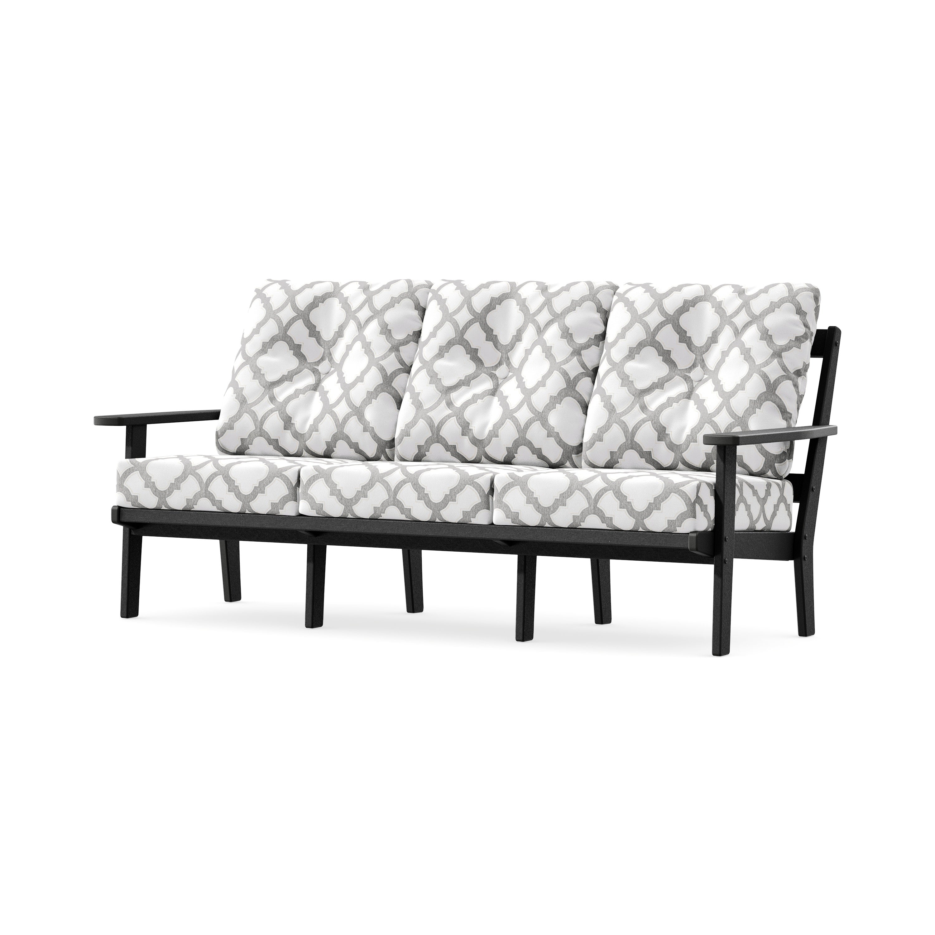PrairieDeep Seating Sofa in Black / Trellis Grey Mist