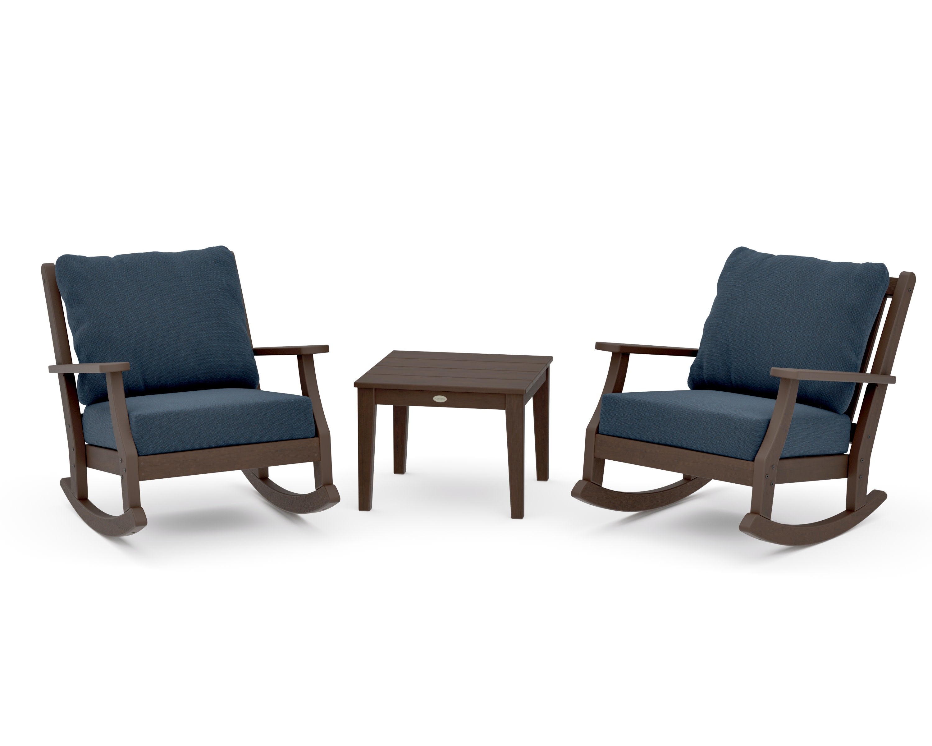 Wovendale 3-Piece Deep Seating Rocker Set in Kona / Marine Indigo