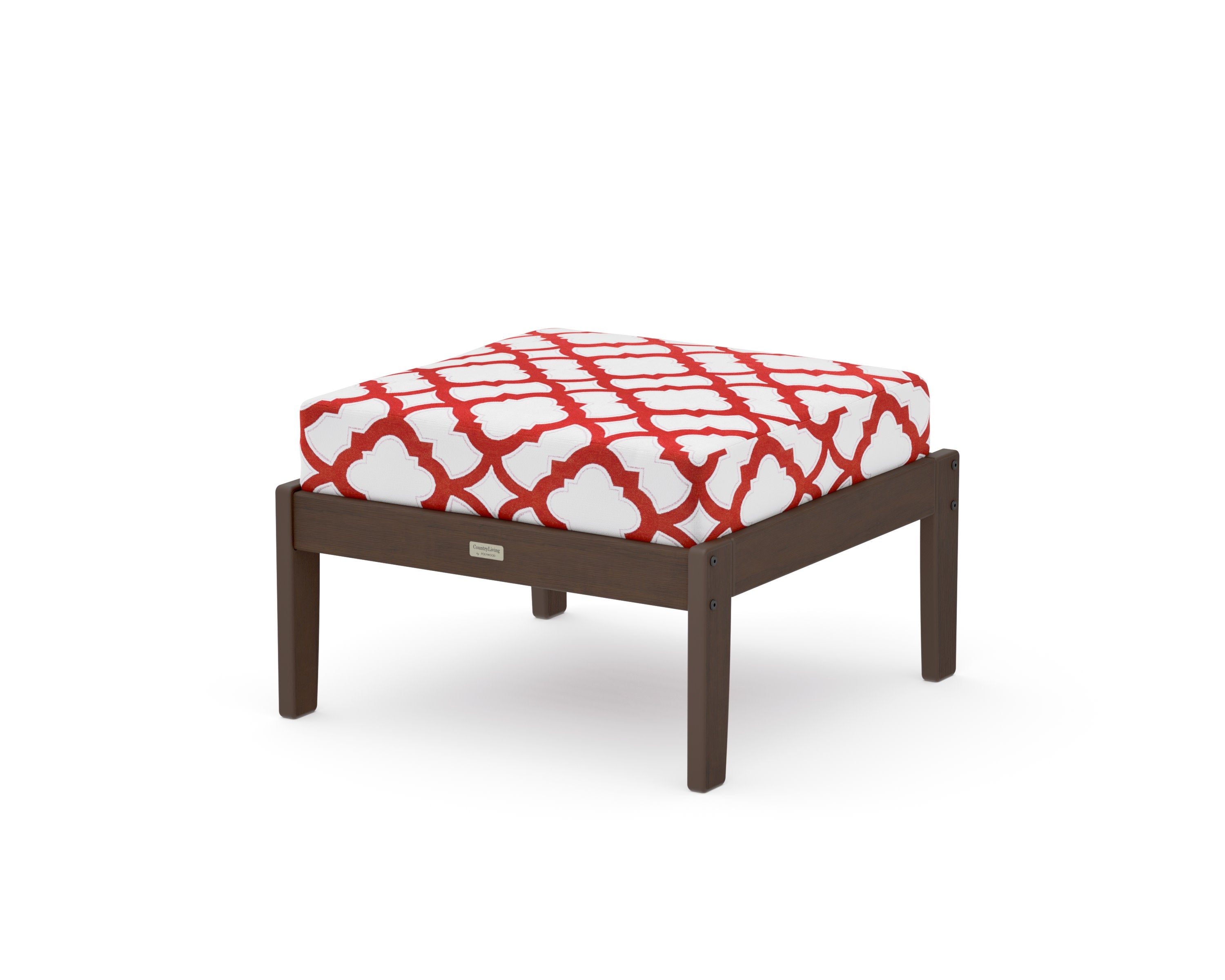 Cottage Deep Seating Ottoman in Kona / Trellis Crimson
