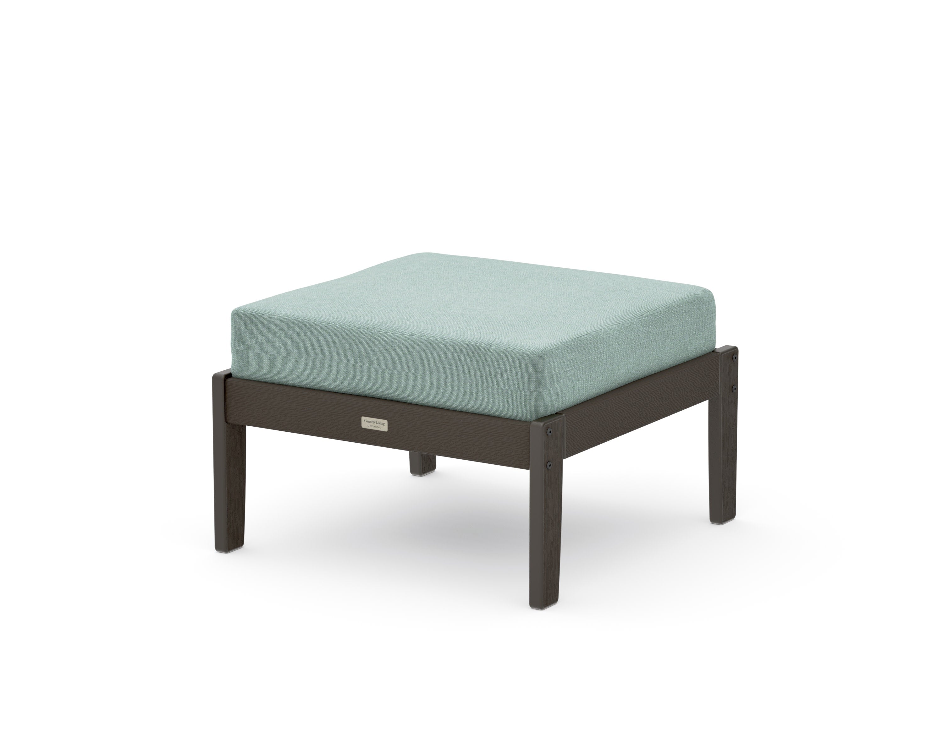 Cottage Deep Seating Ottoman in Vintage Coffee / Glacier Spa