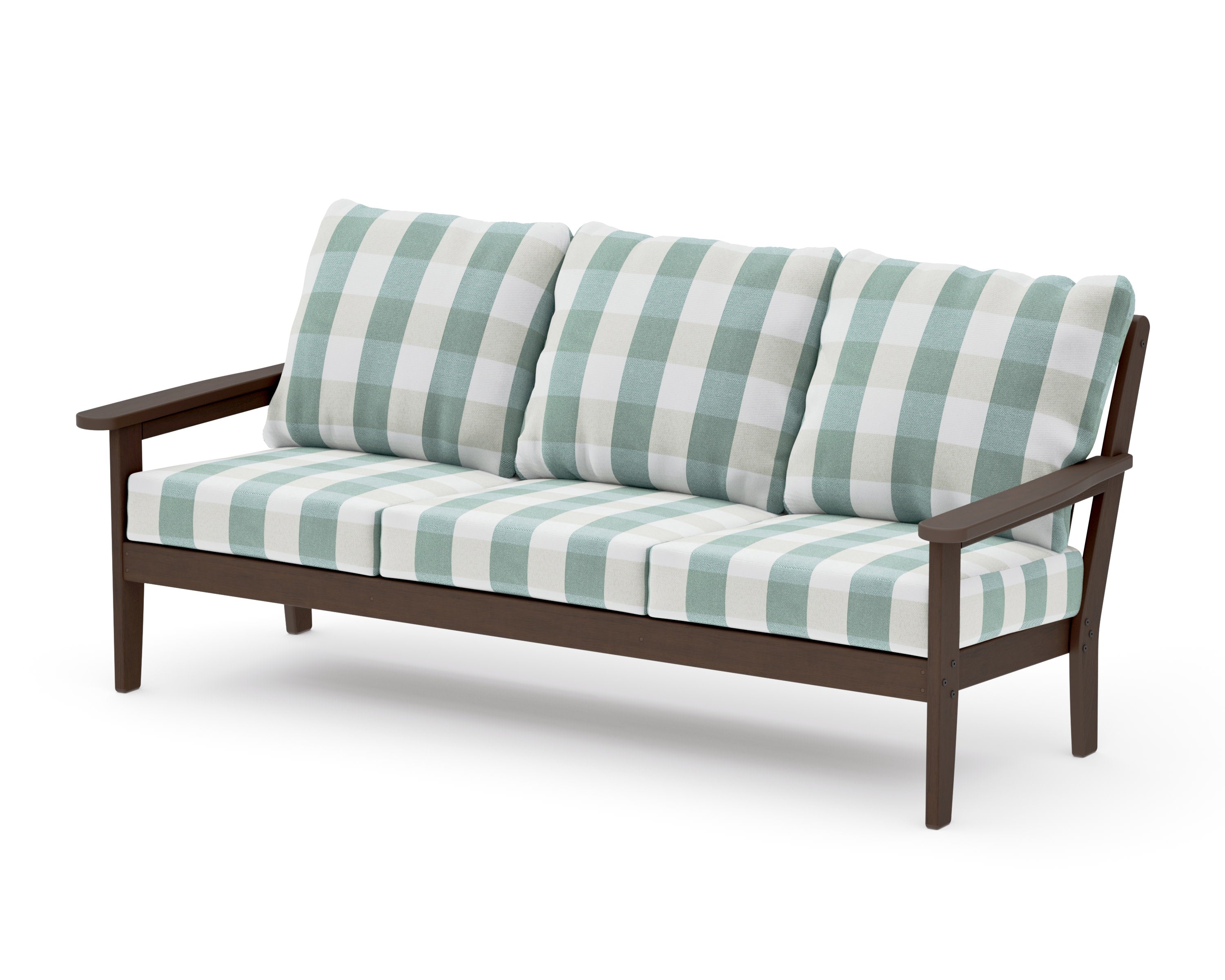 Cottage Deep Seating Sofa in Kona / Buffalo Plaid Glacier Spa