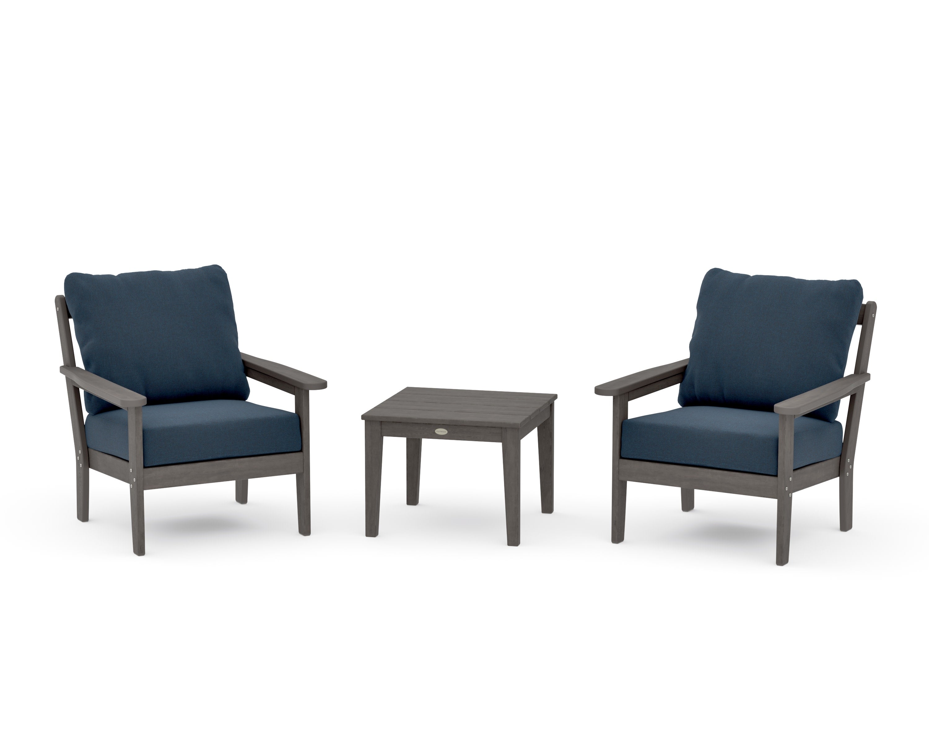 Cottage 3-Piece Deep Seating Set in Driftwood / Marine Indigo