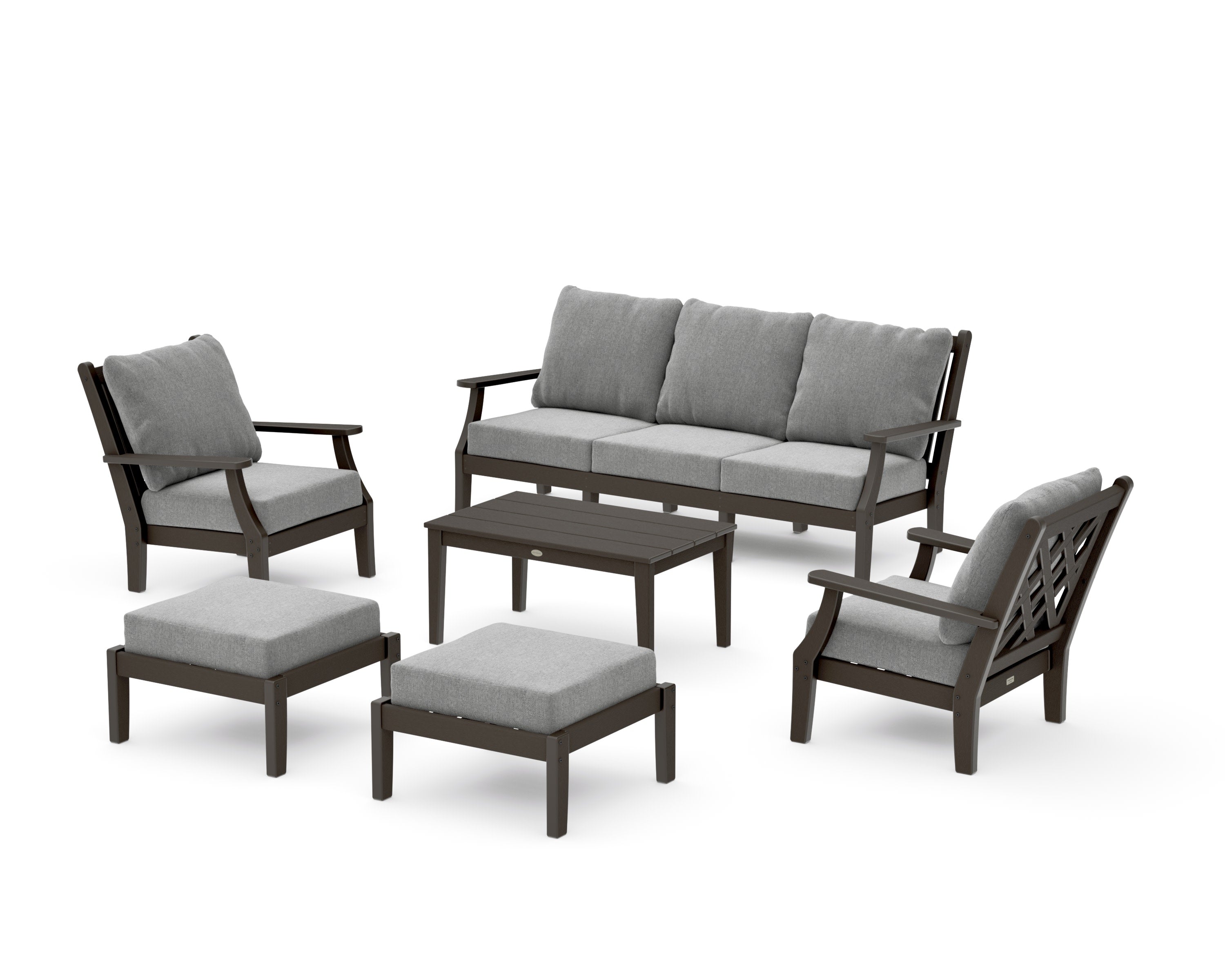 Wovendale 6-Piece Lounge Sofa Set in Vintage Coffee / Grey Mist