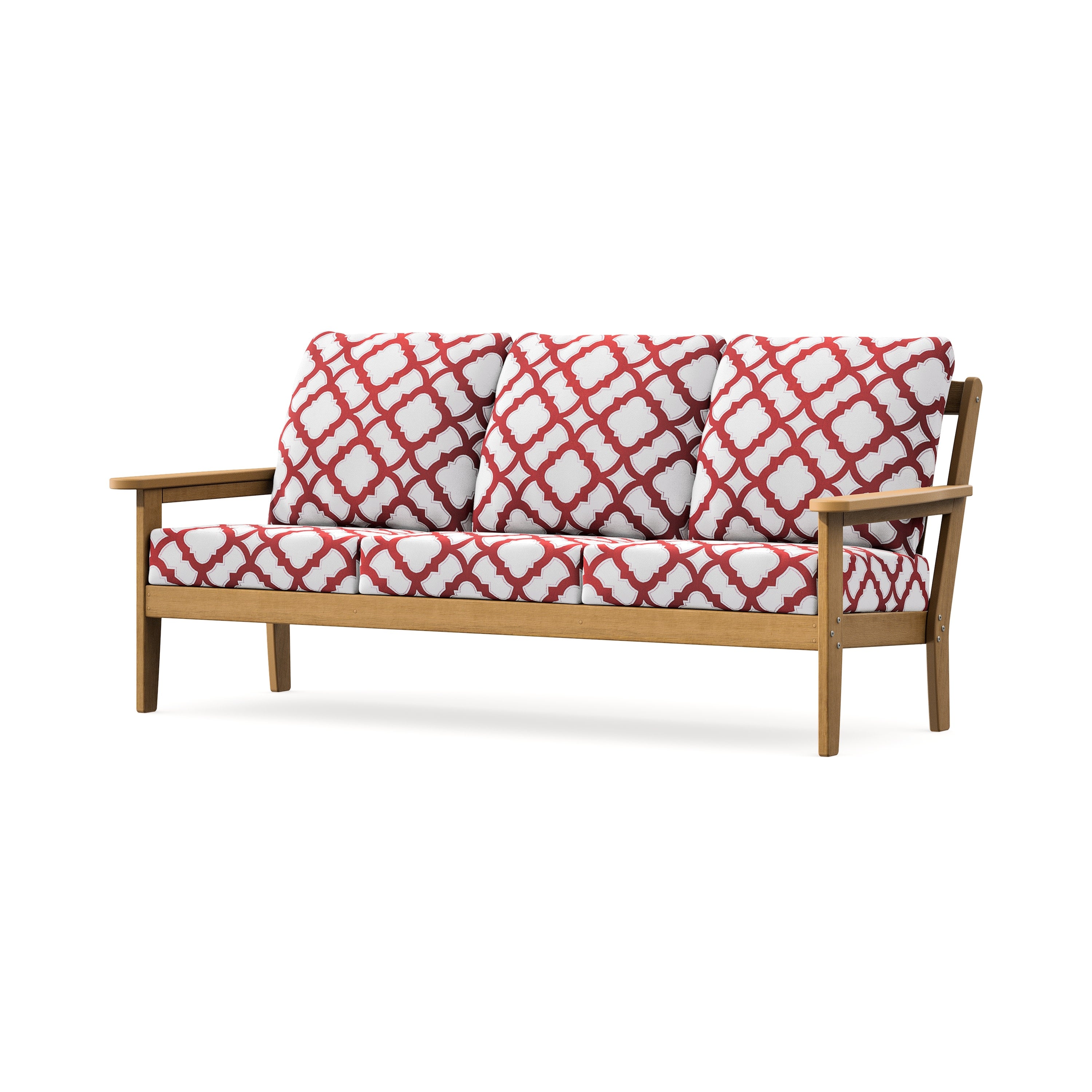 Cottage Deep Seating Sofa in Natural / Trellis Crimson