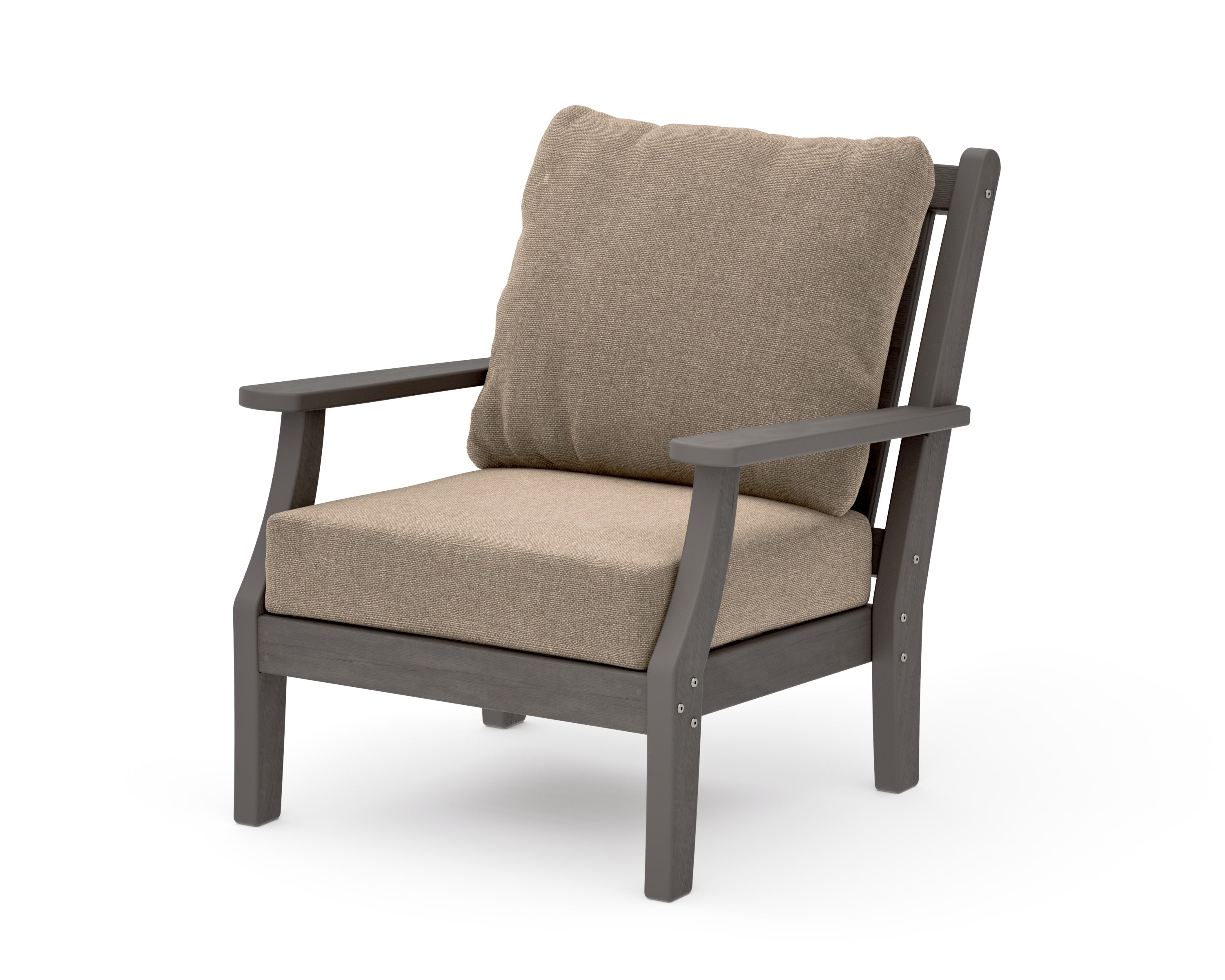 Wovendale Deep Seating Chair in Driftwood / Spiced Burlap