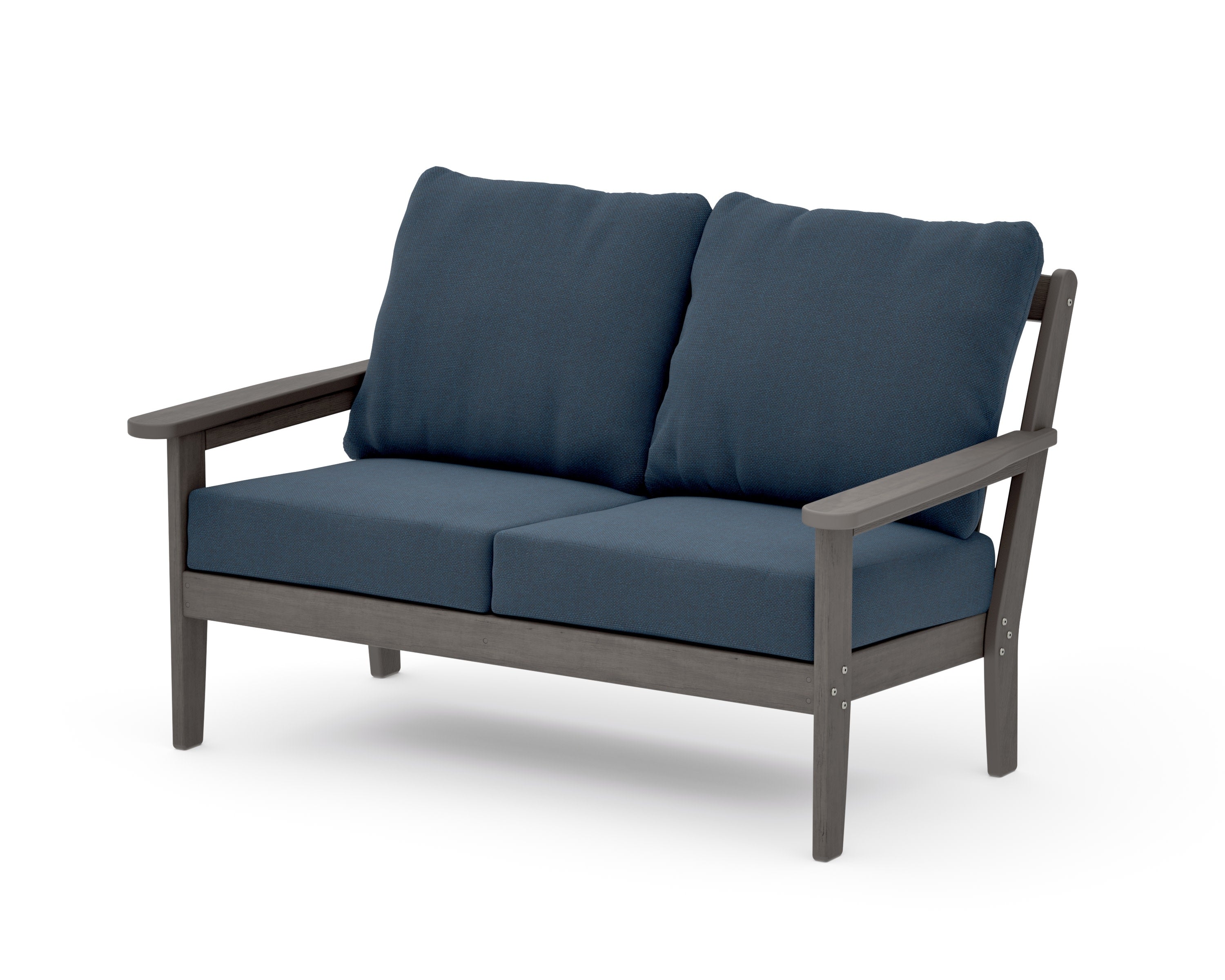 Cottage Deep Seating Loveseat in Driftwood / Marine Indigo