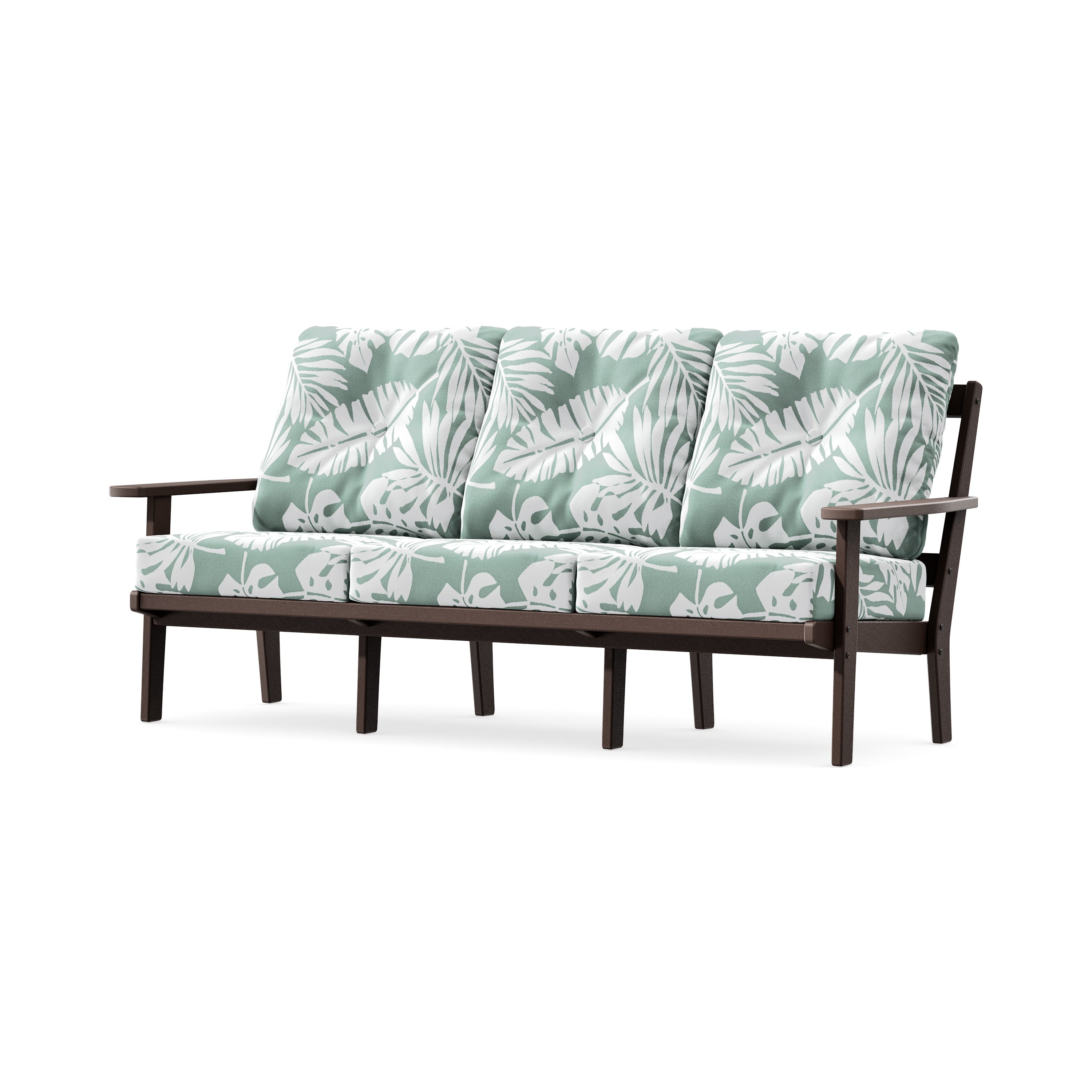 PrairieDeep Seating Sofa in Mahogany / Leaf Glacier Spa