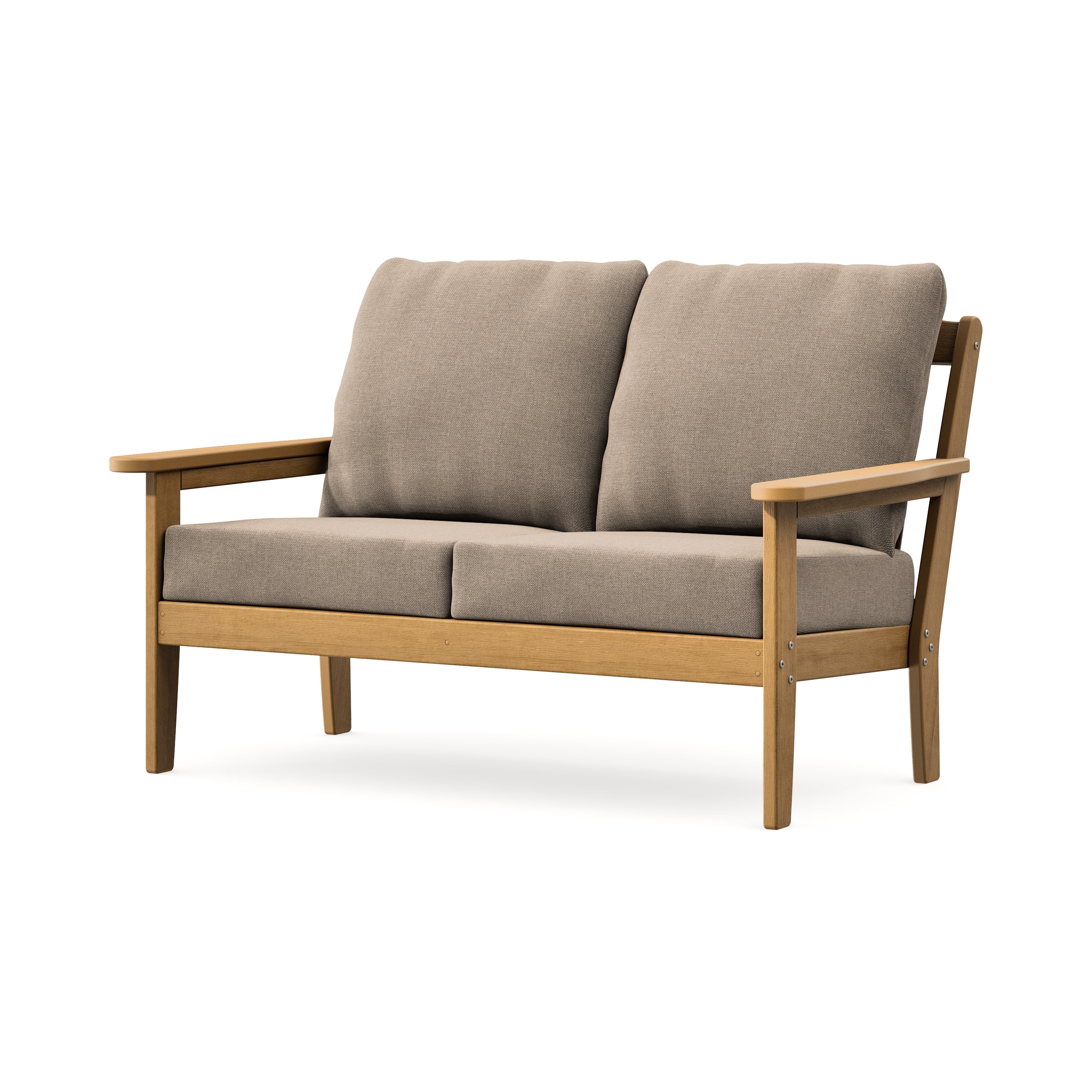 Cottage Deep Seating Loveseat in Natural / Spiced Burlap