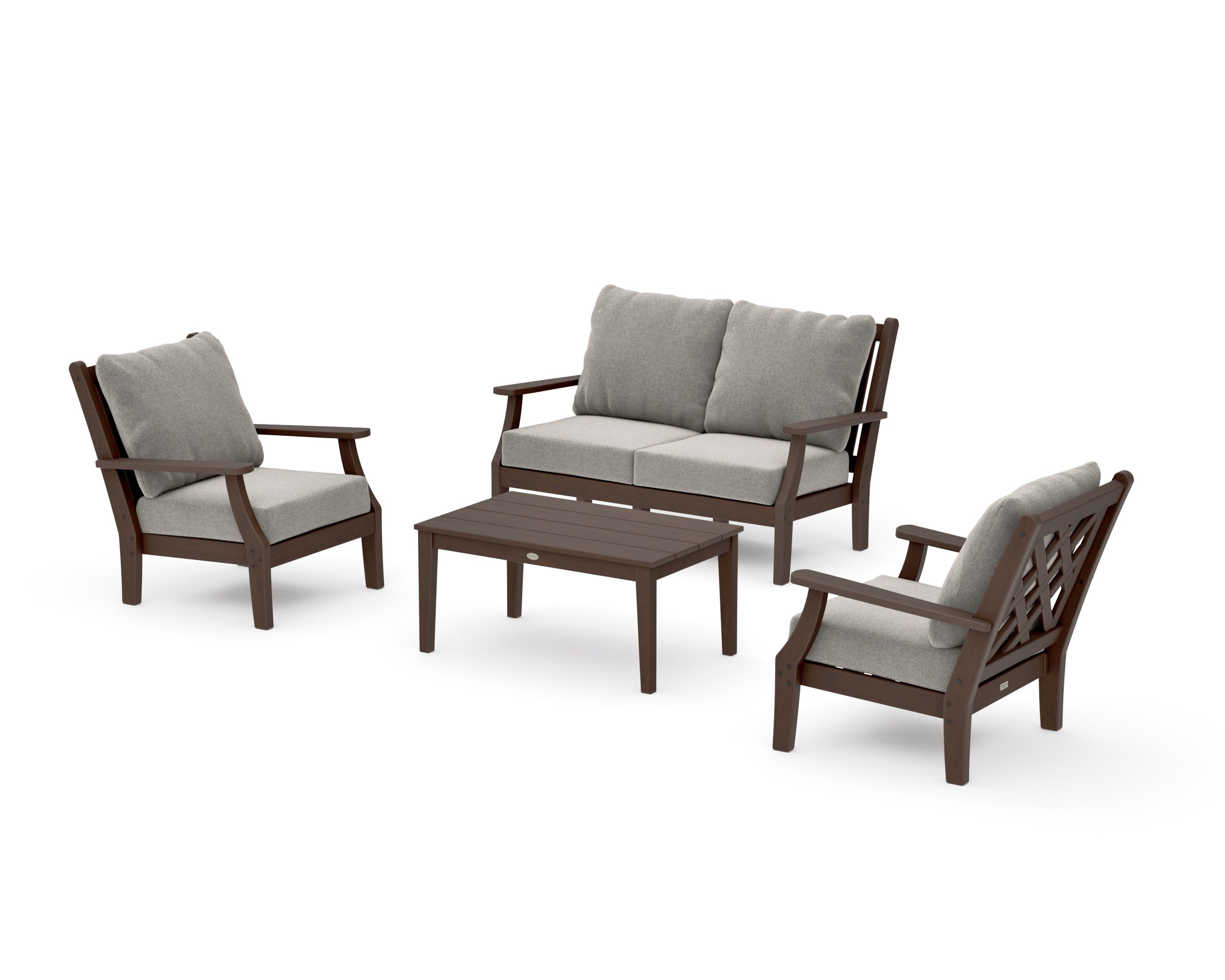 Wovendale 4-Piece Deep Seating Set with Loveseat in Kona / Weathered Tweed
