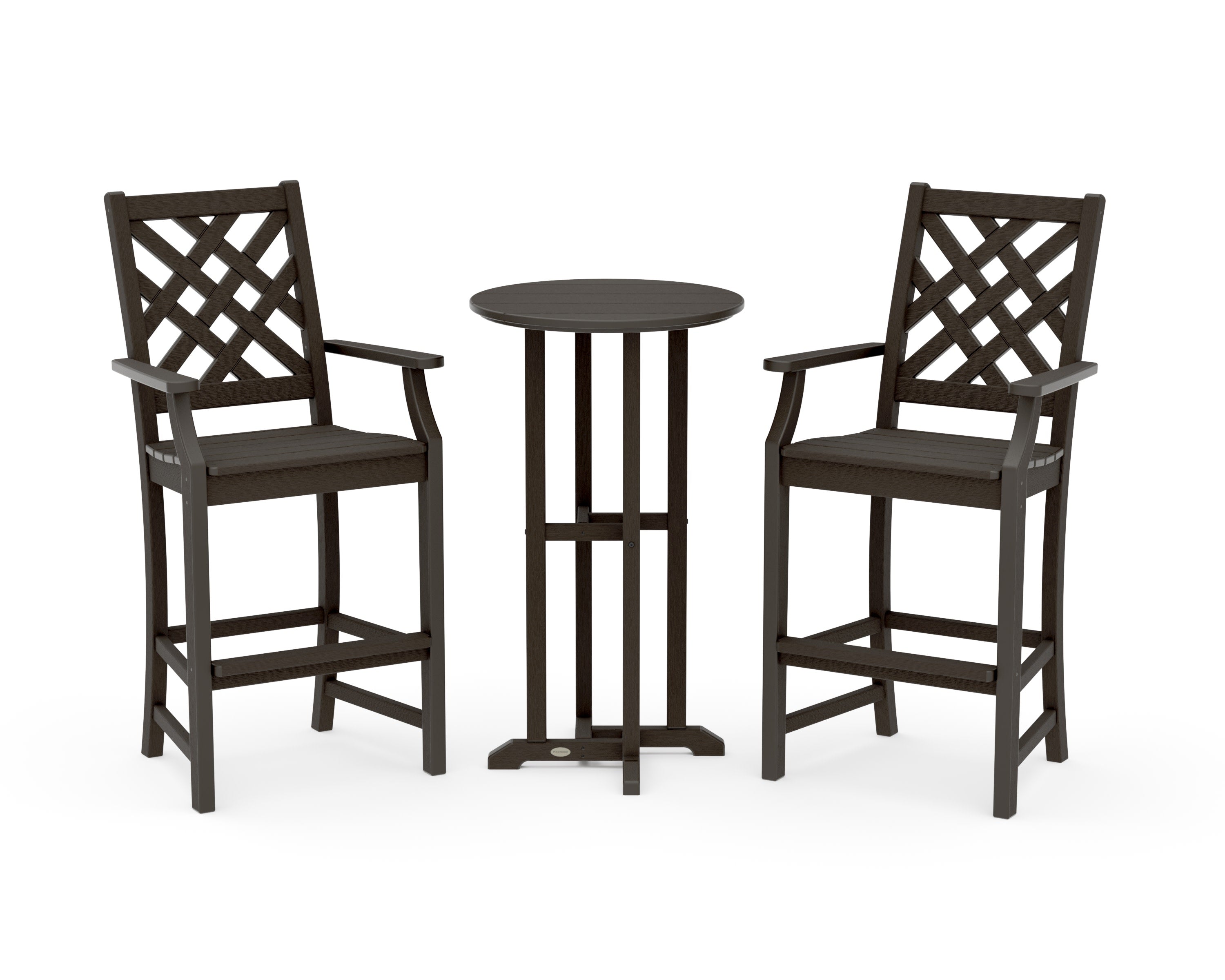 Wovendale 3-Piece Farmhouse Bar Set in Vintage Coffee
