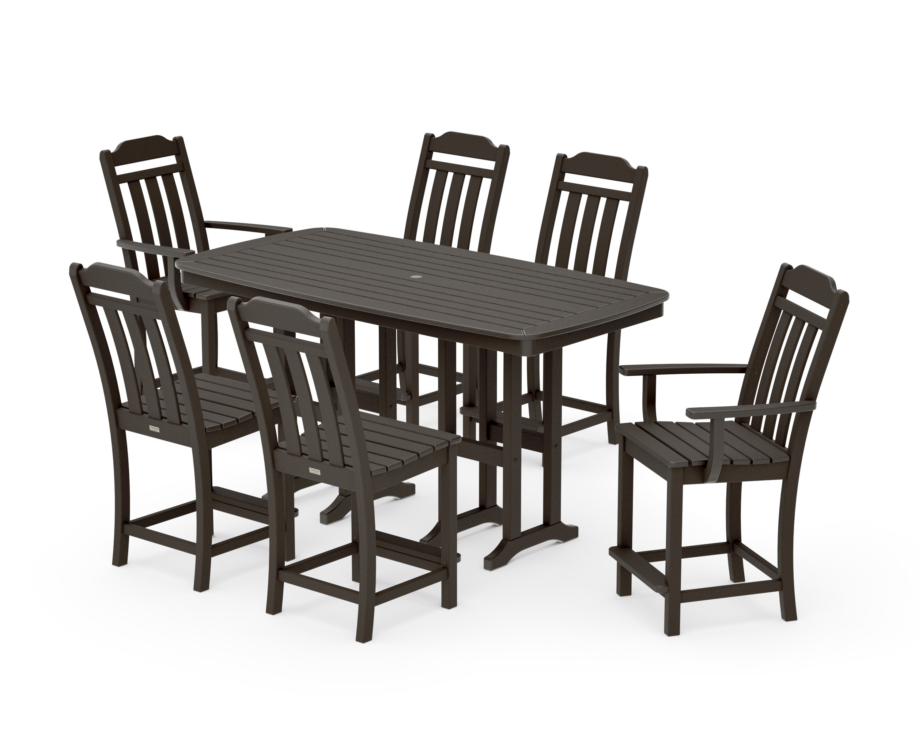 Cottage 7-Piece Counter Set in Vintage Coffee