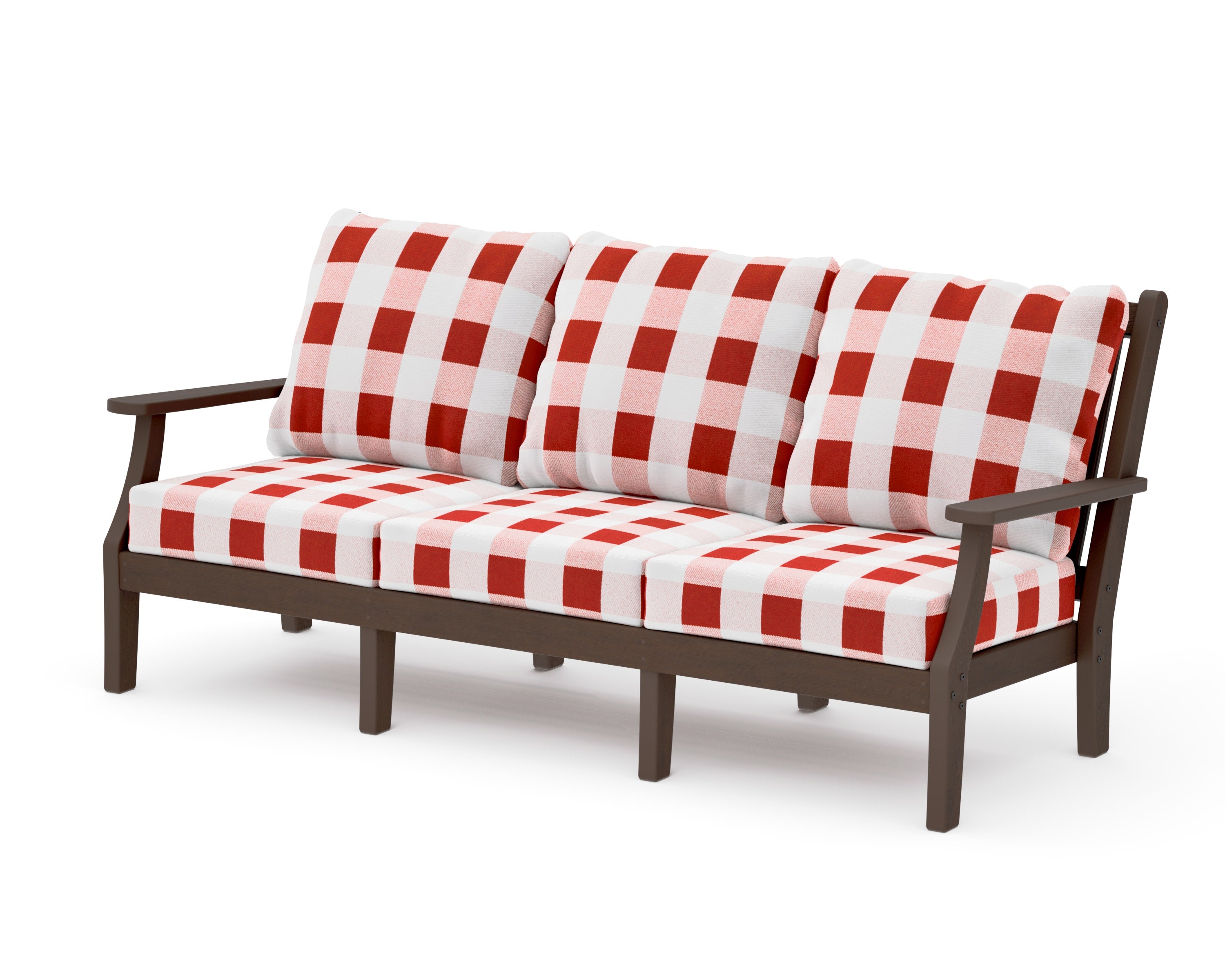 Wovendale Deep Seating Sofa in Kona / Buffalo Plaid Crimson