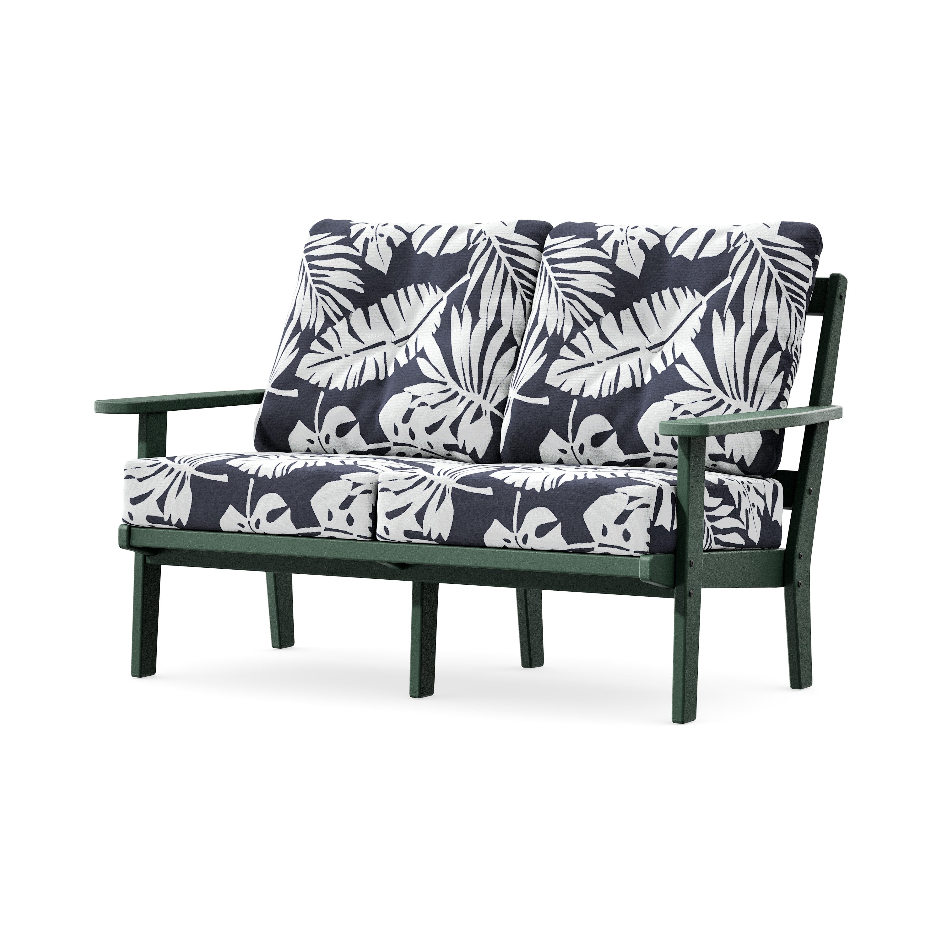 Prairie Deep SeatingLoveseat in Green / Leaf Navy