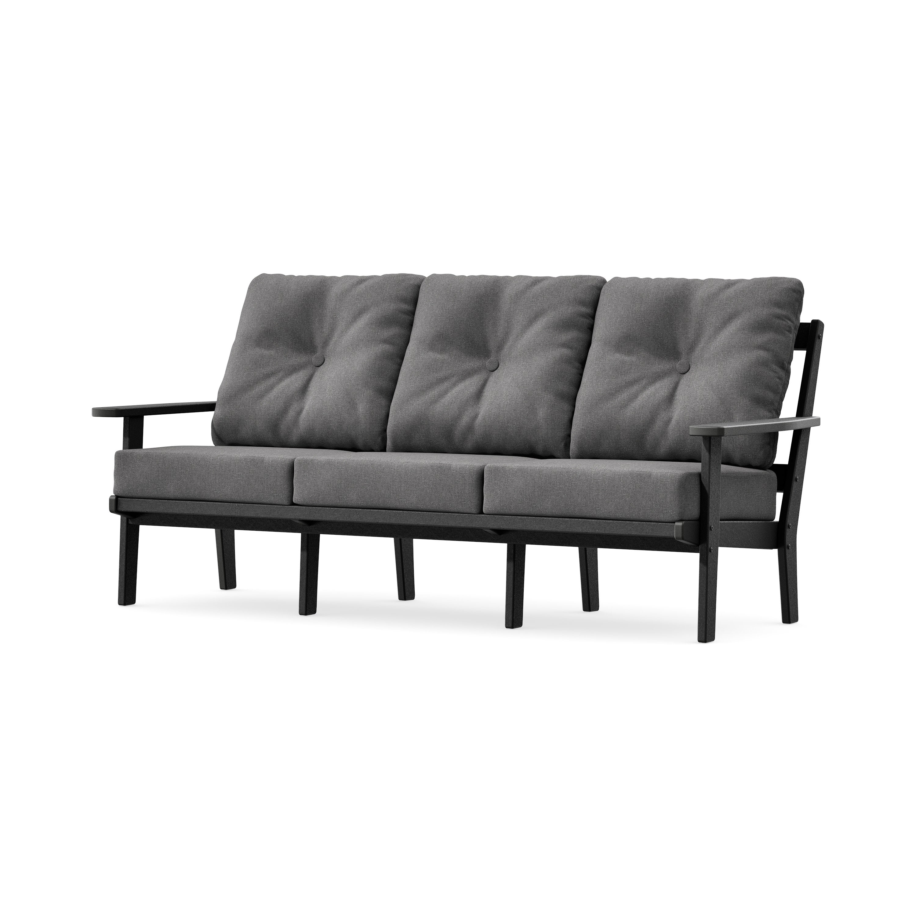 PrairieDeep Seating Sofa in Black / Ash Charcoal