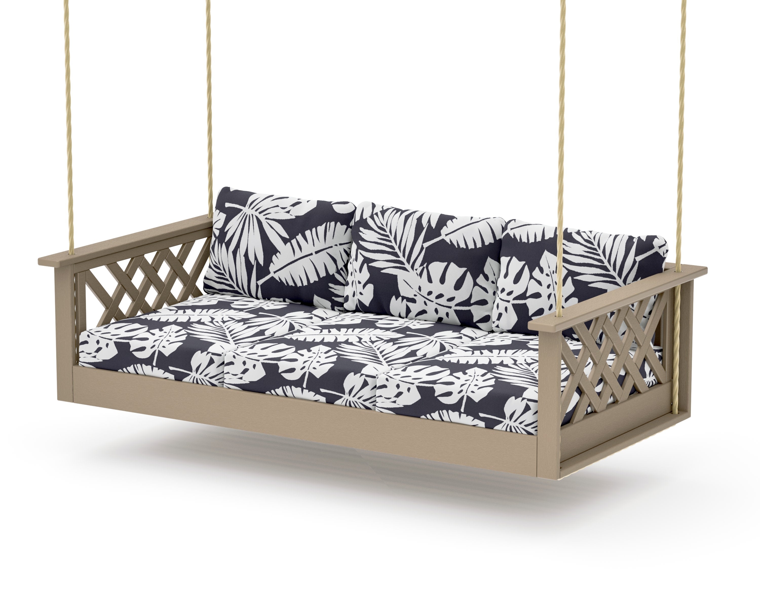 Wovendale Daybed Swing in Vintage Sahara / Leaf Navy
