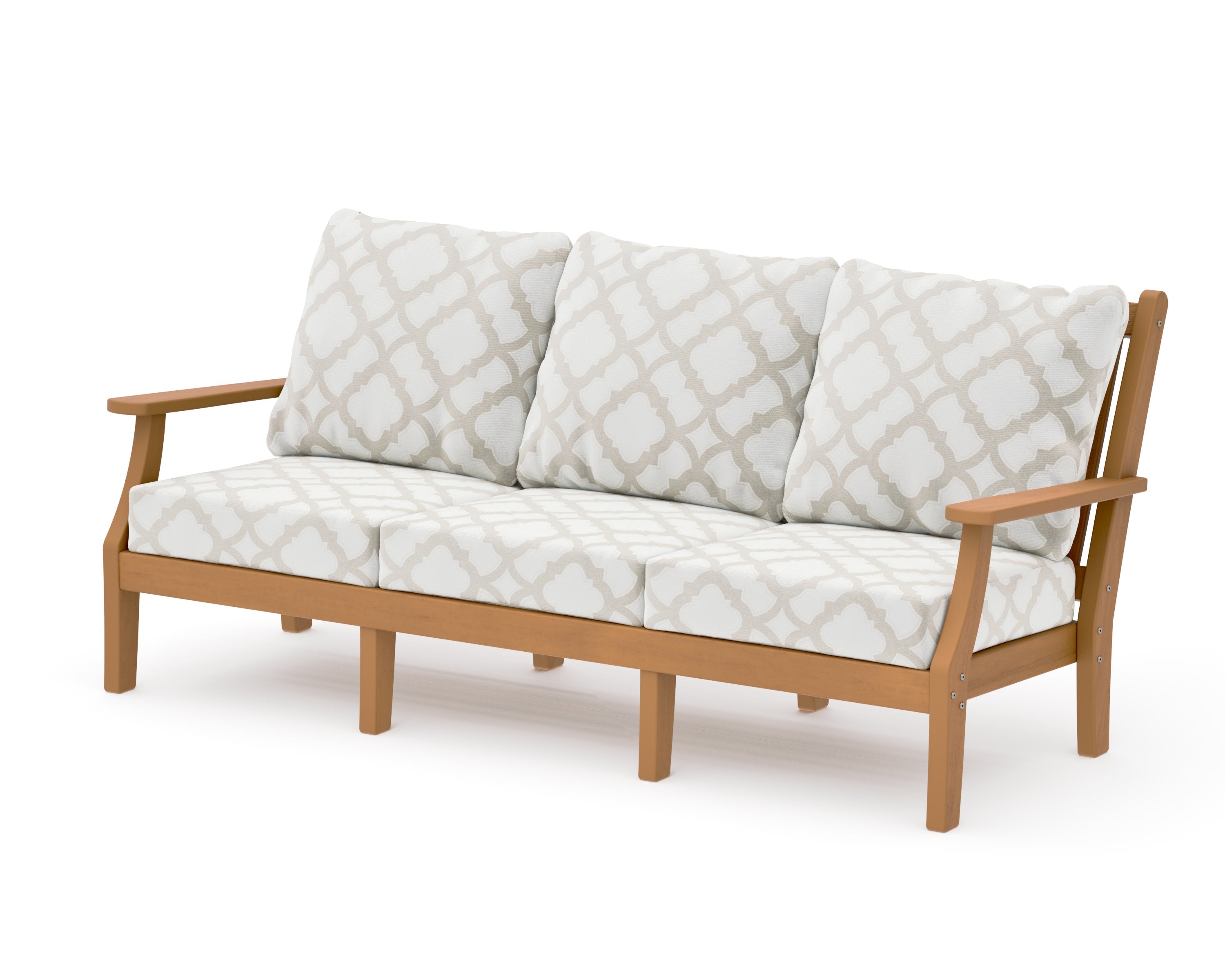 Wovendale Deep Seating Sofa in Natural / Trellis Dune Burlap
