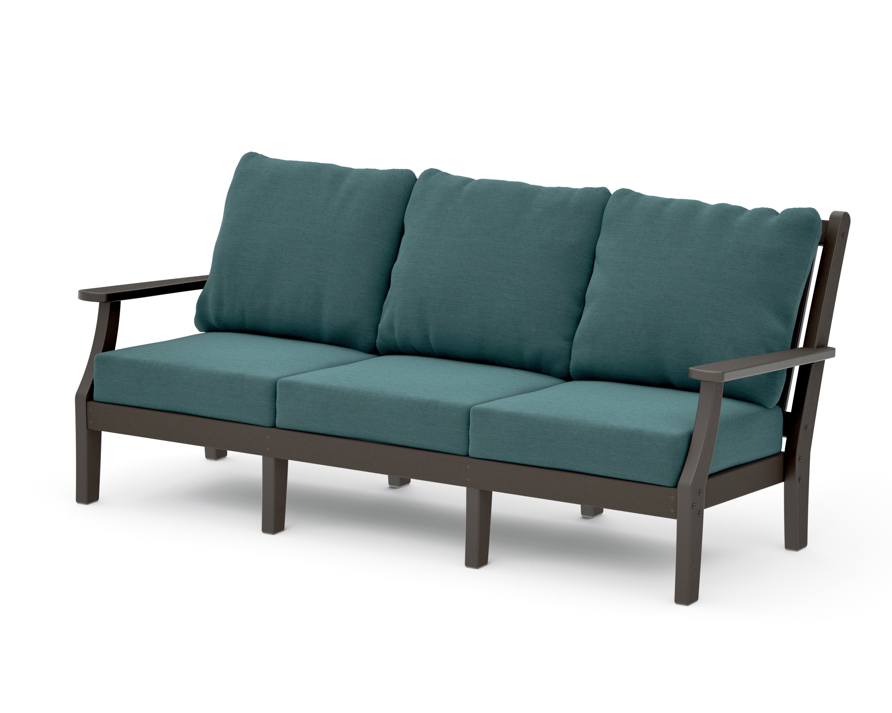 Wovendale Deep Seating Sofa in Vintage Coffee / Ocean Teal