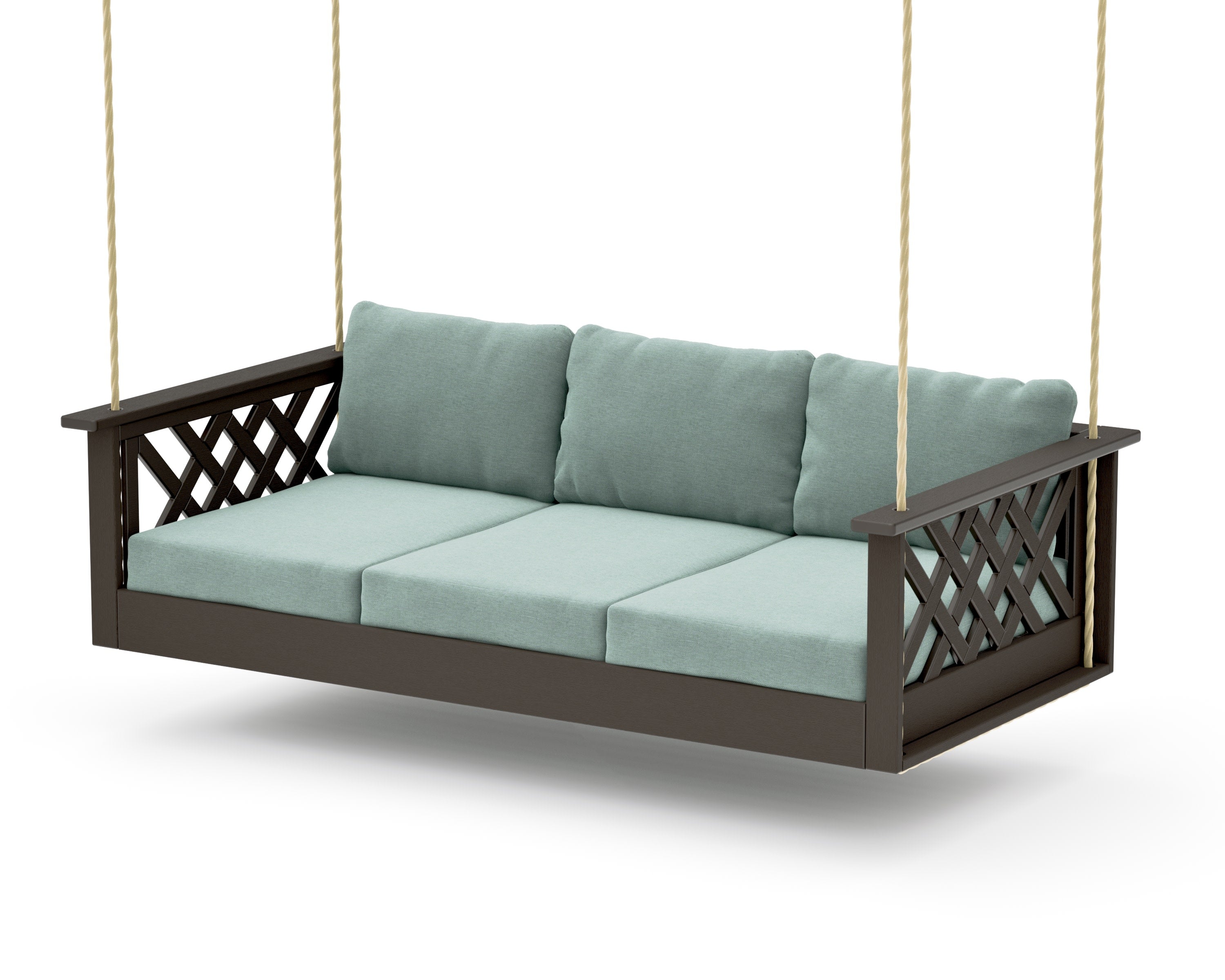 Wovendale Daybed Swing in Vintage Coffee / Glacier Spa