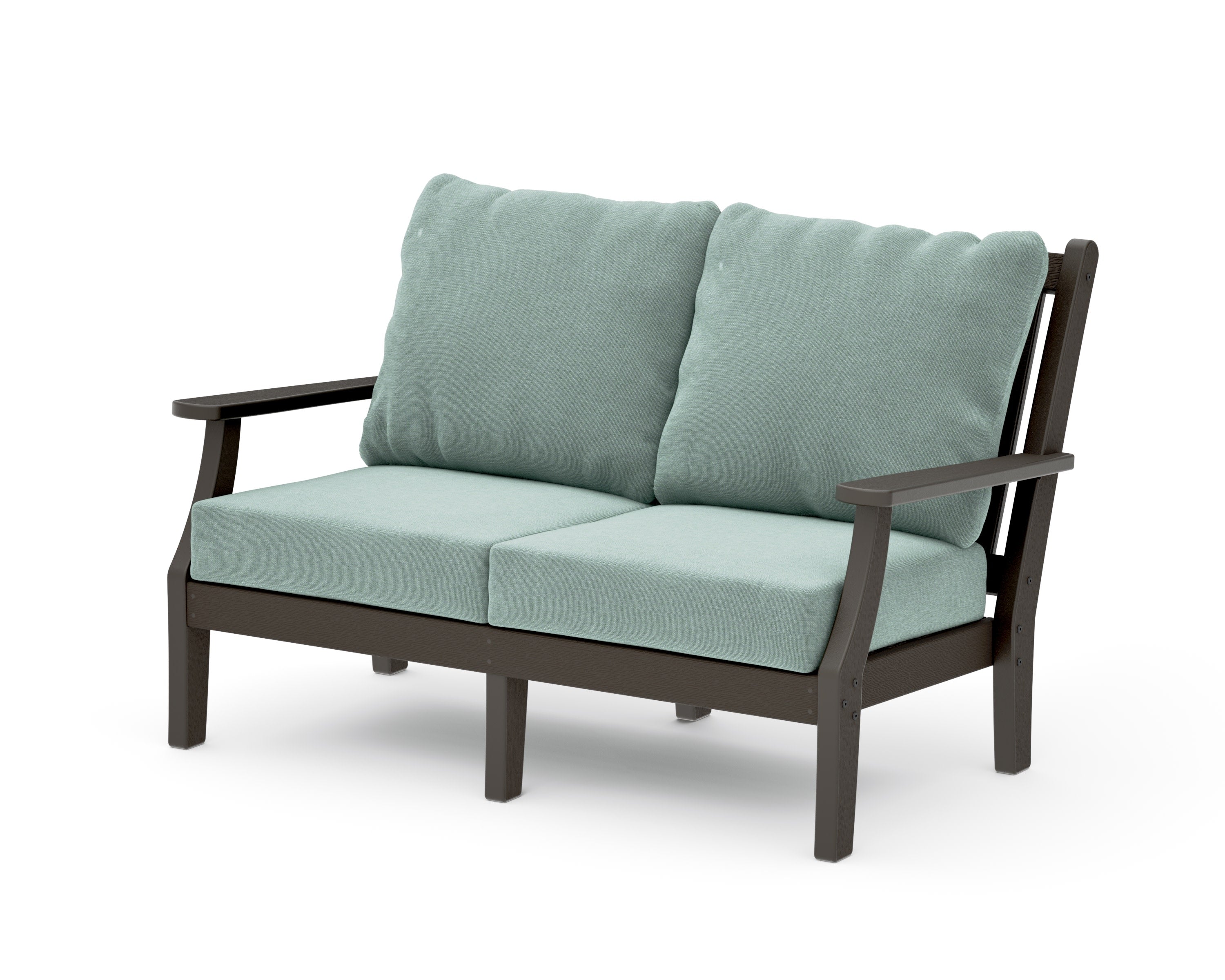 Wovendale Deep Seating Loveseat in Vintage Coffee / Glacier Spa